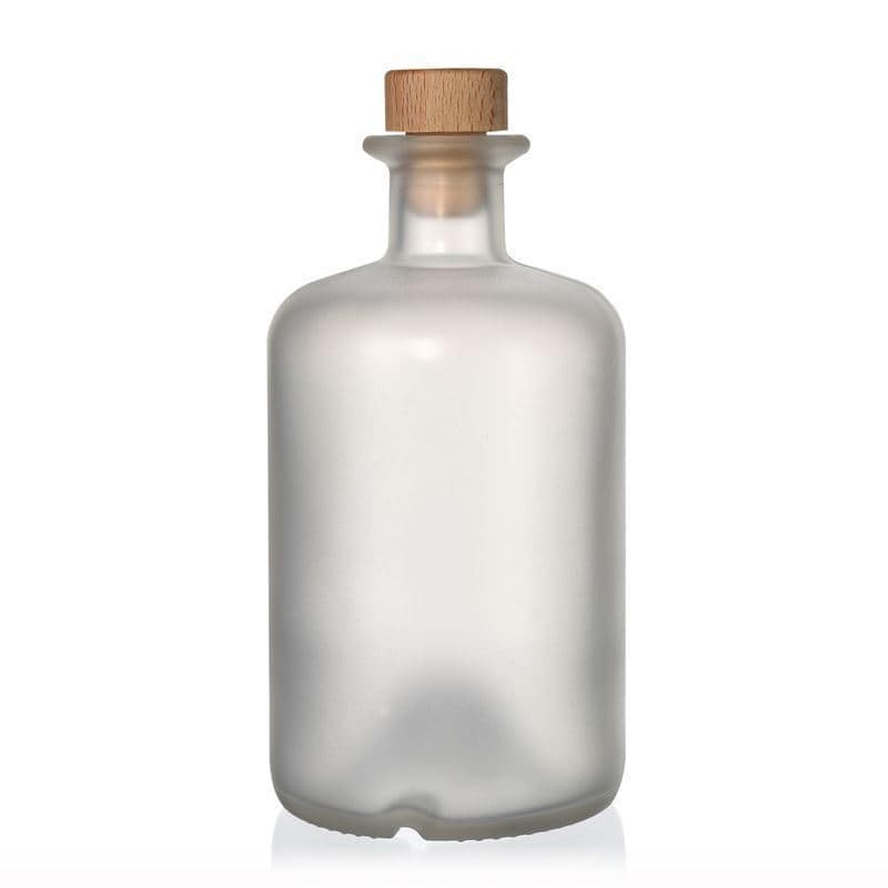 500 ml glasflaske apoteker, matteret, åbning: Kork