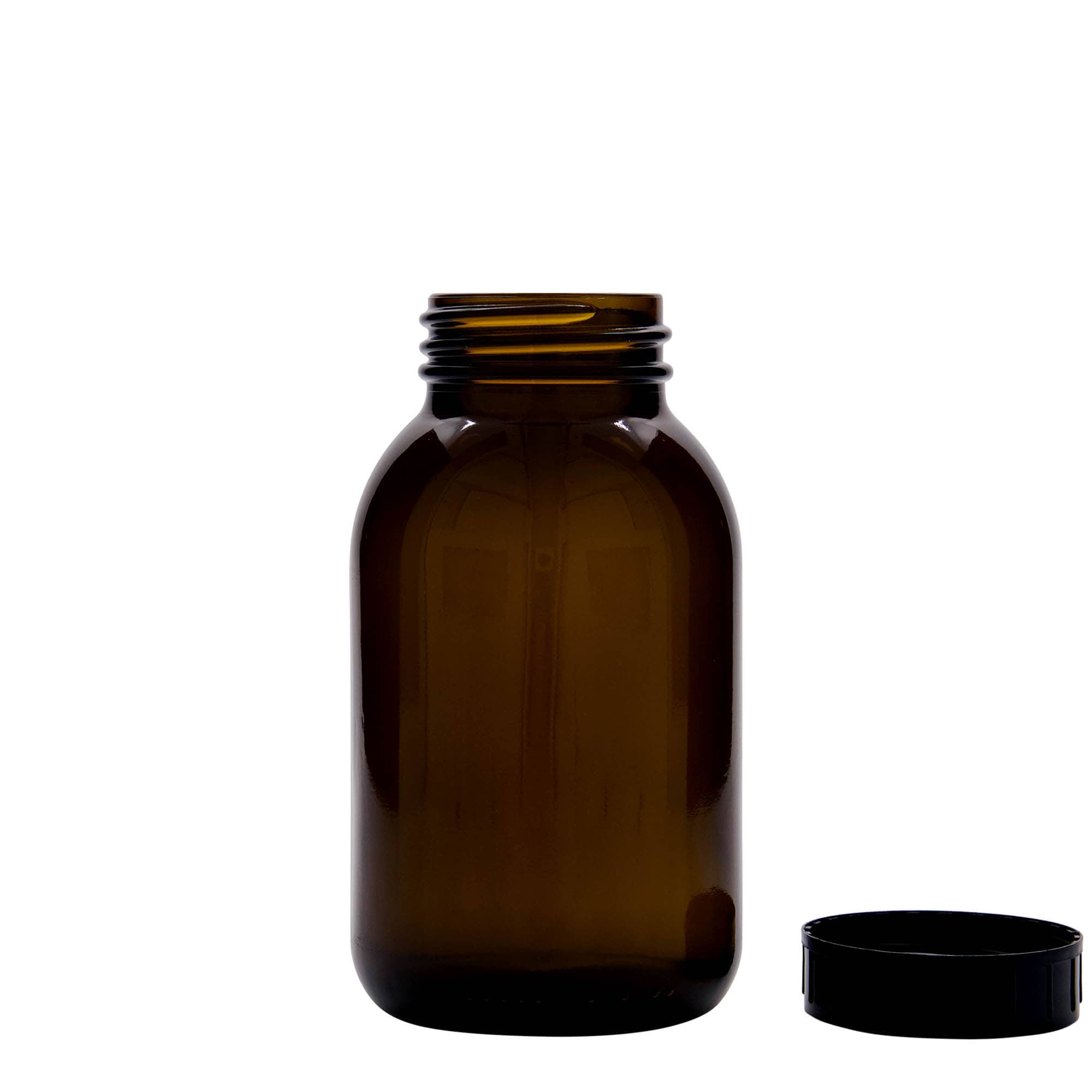 500 ml bredhalsglas, brun, åbning: DIN 55