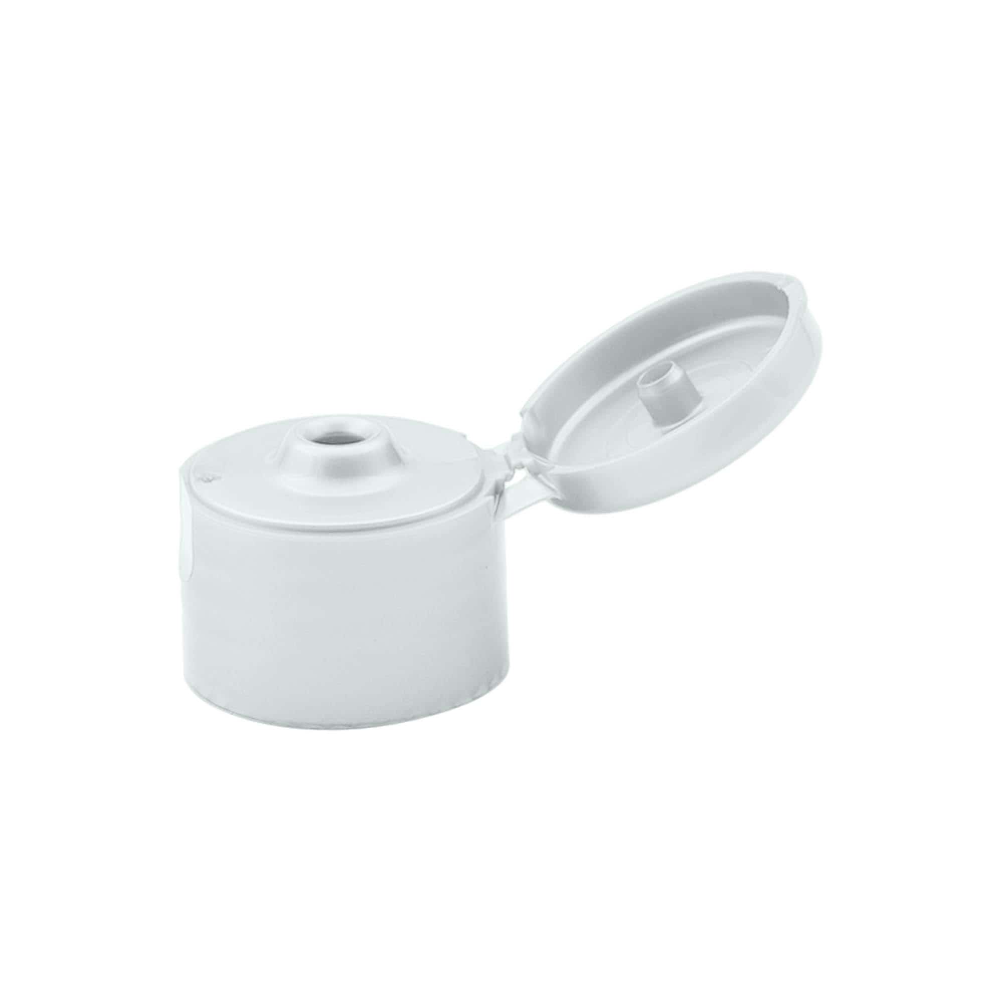 Skruelåg med klapled, PP-plast, sølv, til åbning: 24/410