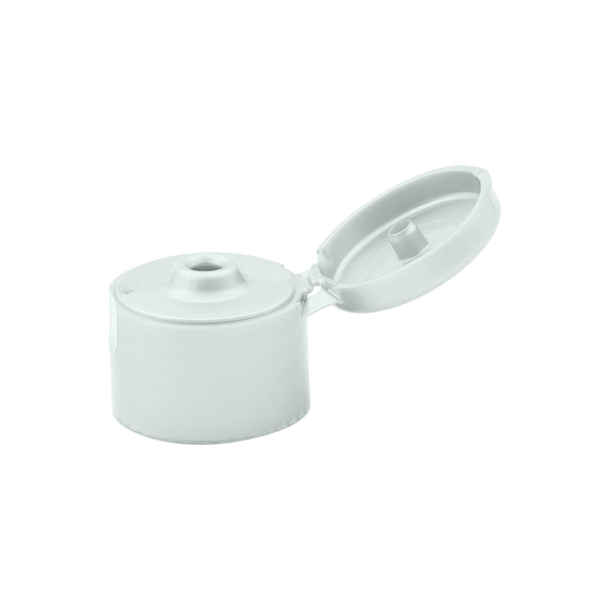 Skruelåg med klapled, PP-plast, sølv, til åbning: 24/410 Skruelåg med klapled, PP-plast, sølv, til åbning: 24/410