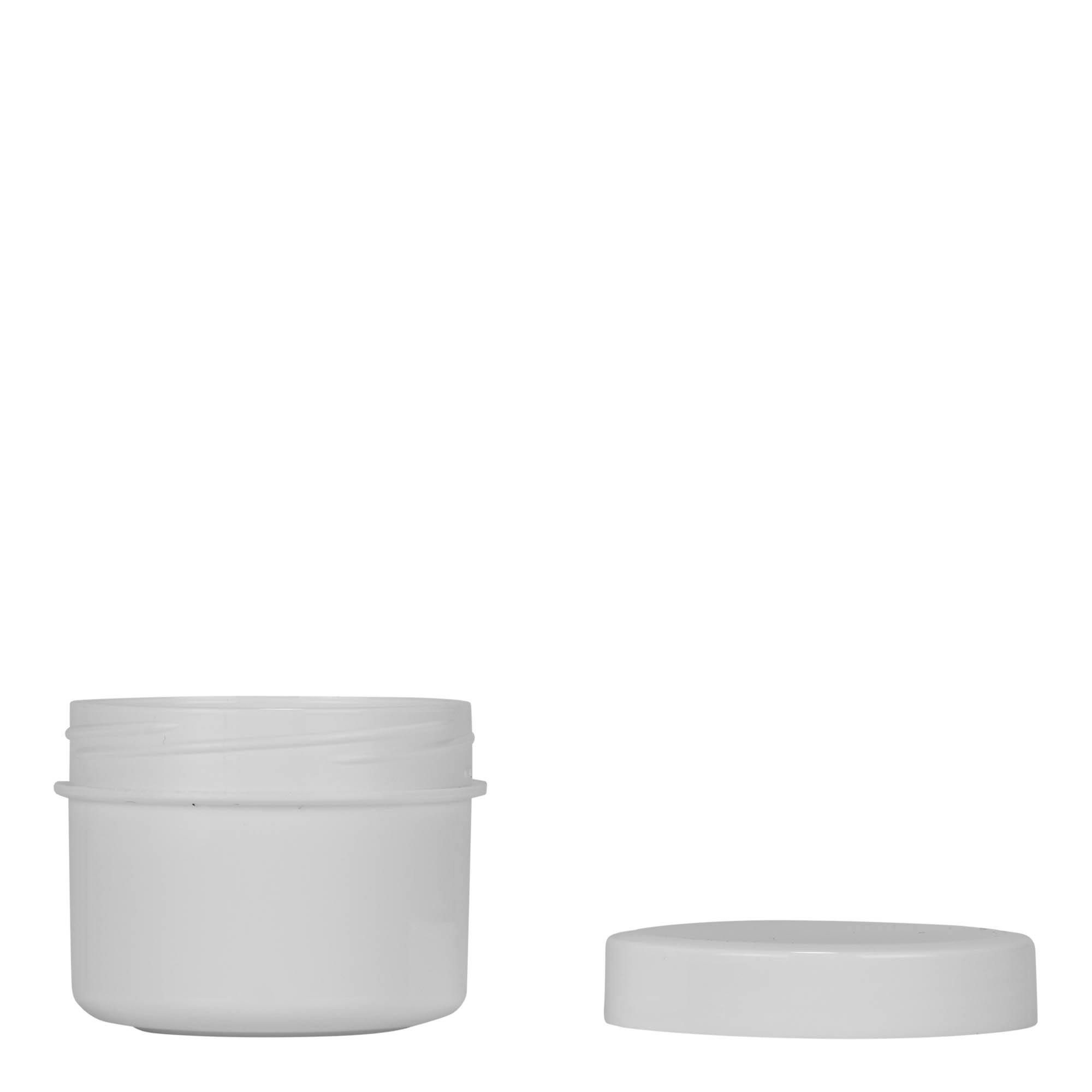 35 ml plastbeholder 'White Line', PP, hvid, åbning: skruelåg