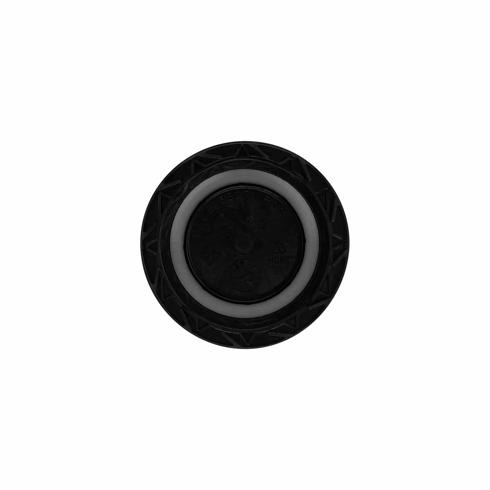 Skruelåg, PP-plast, sort, til åbning: ND55