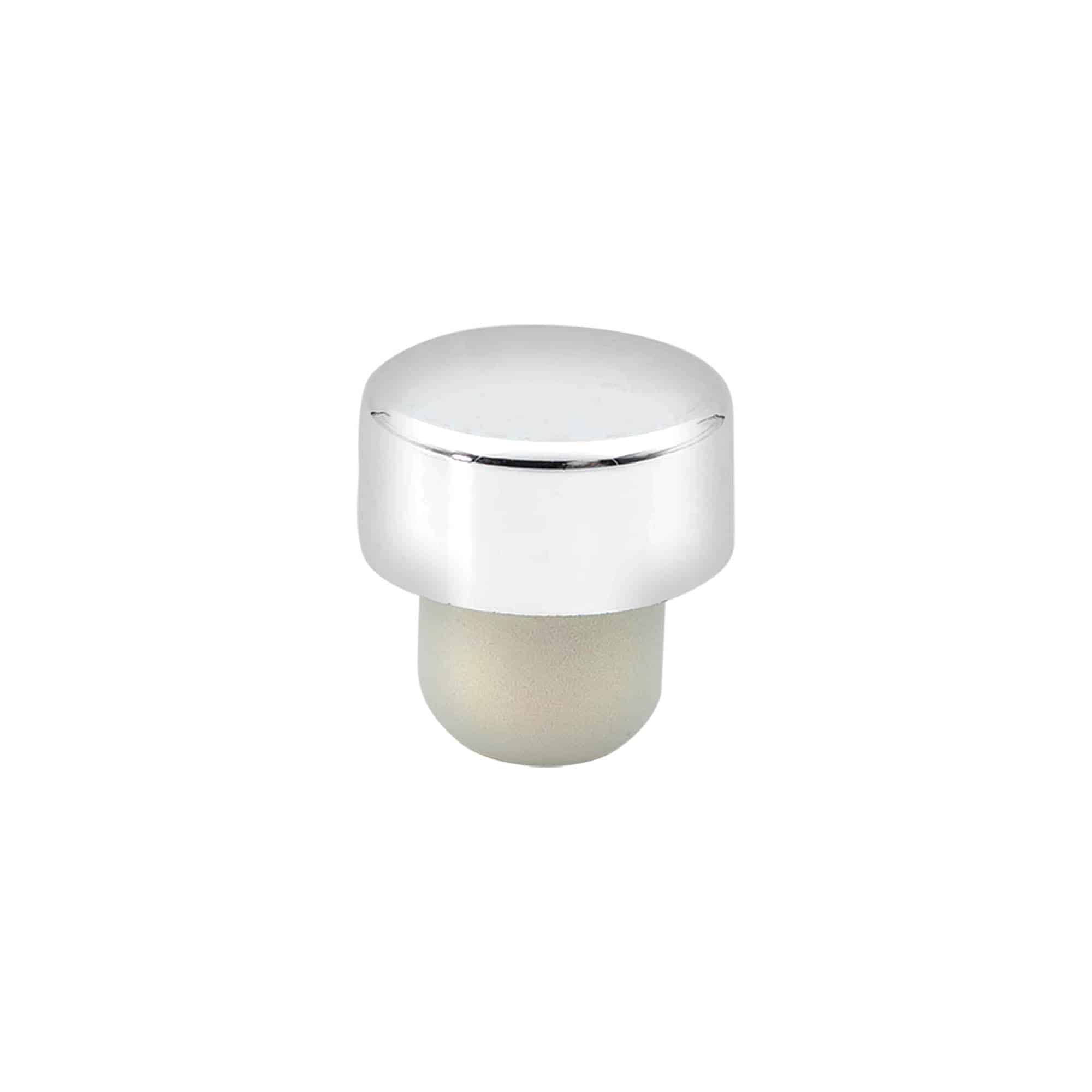 Håndtagprop 19 mm, plastik, sølv, til åbning: prop