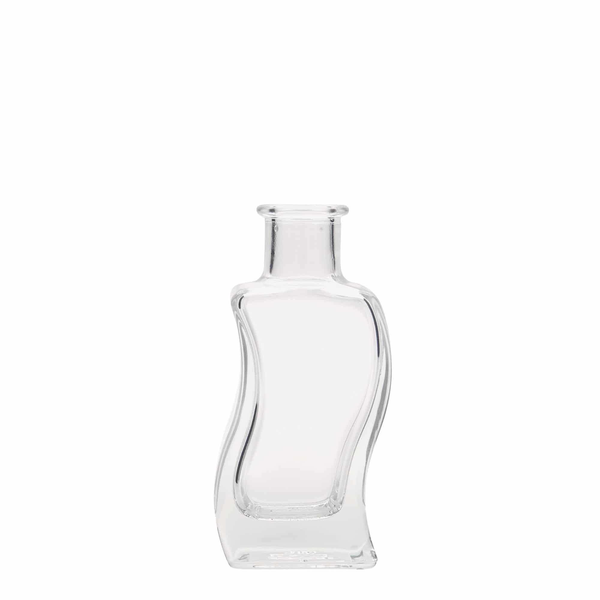 100 ml glasflaske 'Welle', firkantet, åbning: kork