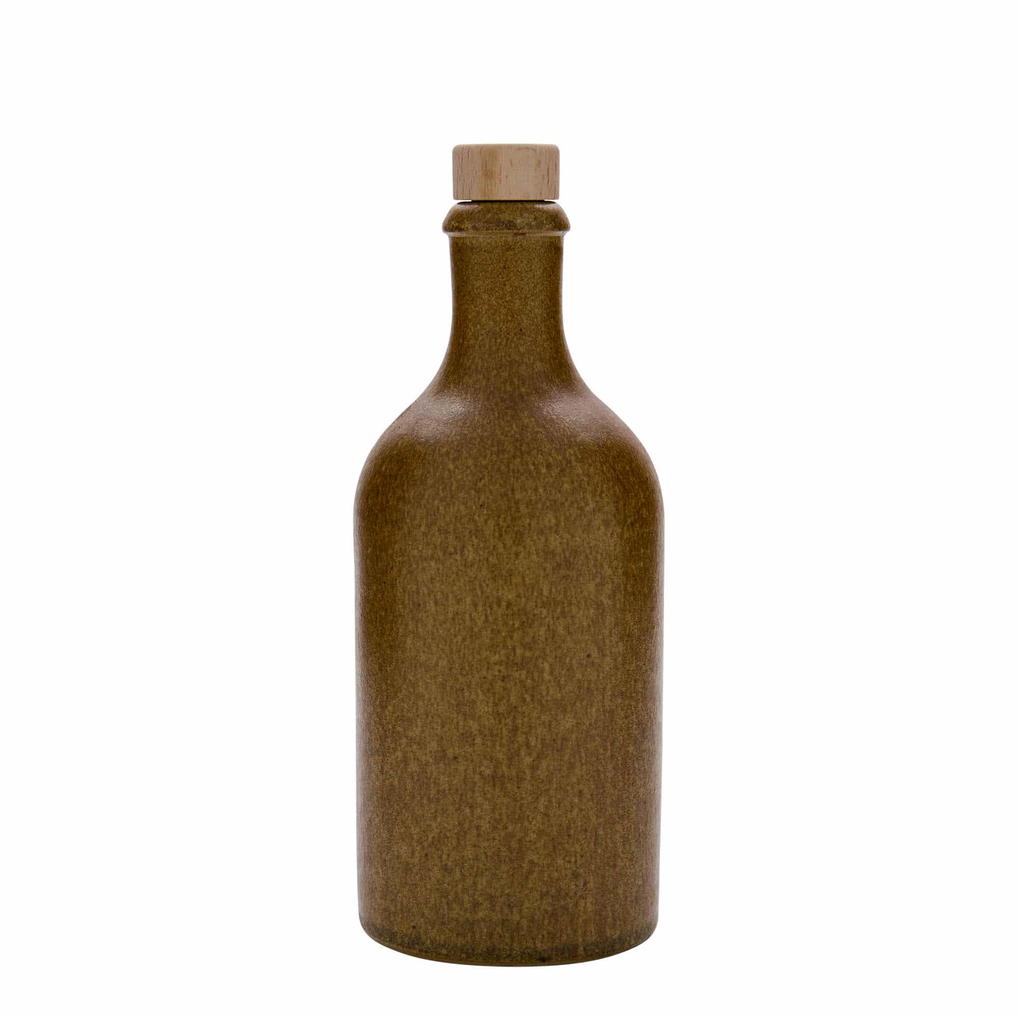 500 ml lerkrus, stentøj, brun-krystal, åbning: Kork