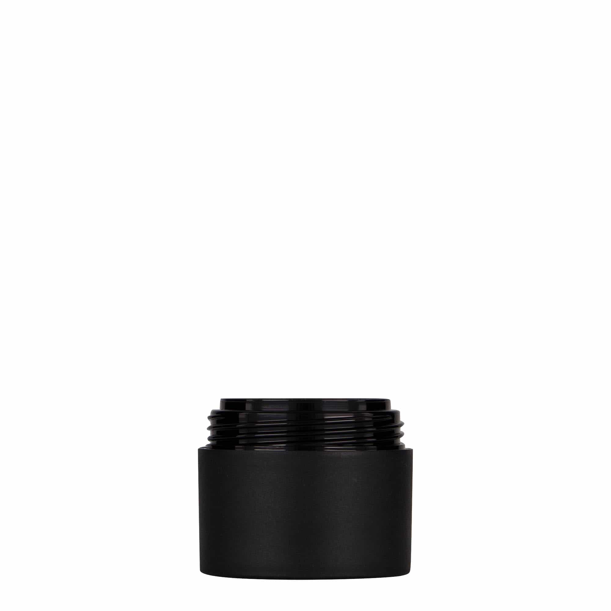 30 ml plastikdåse 'Antonella', PP, sort, åbning: skruelåg