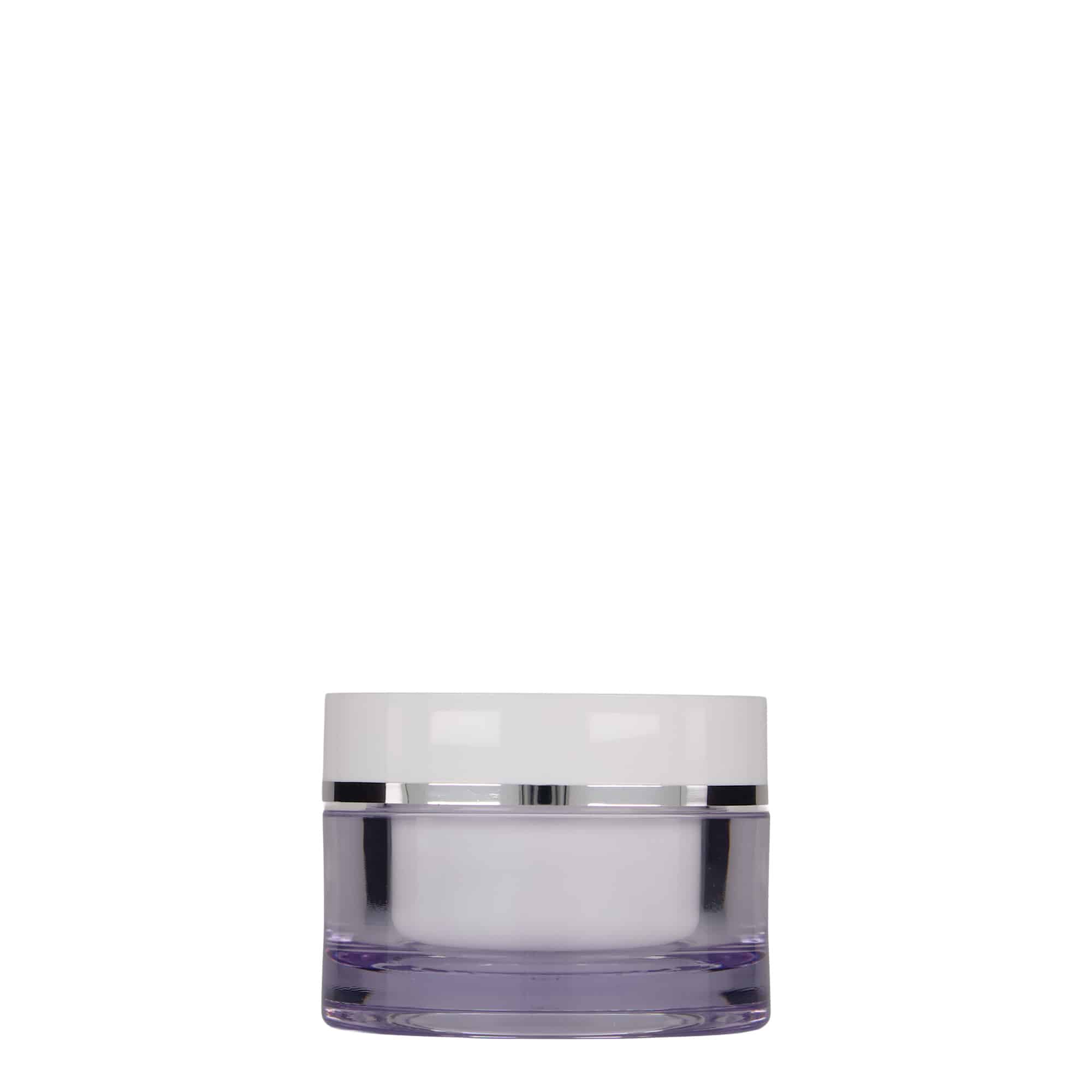 50 ml glasdigel, SAN-plast, hvid, åbning: Skruelåg