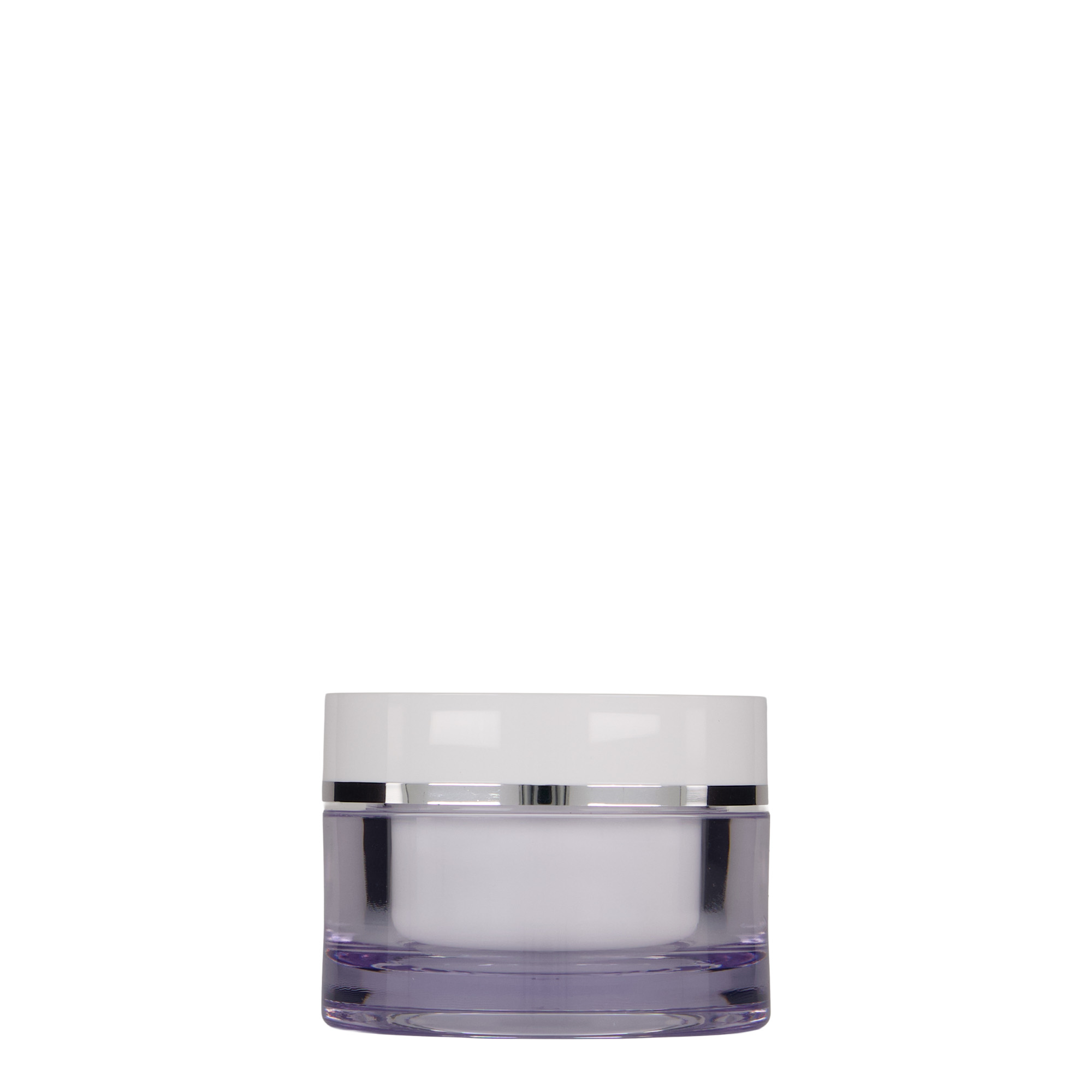 50 ml krukke, SAN-plast, hvid, åbning: skruelåg 50 ml krukke, SAN-plast, hvid, åbning: skruelåg