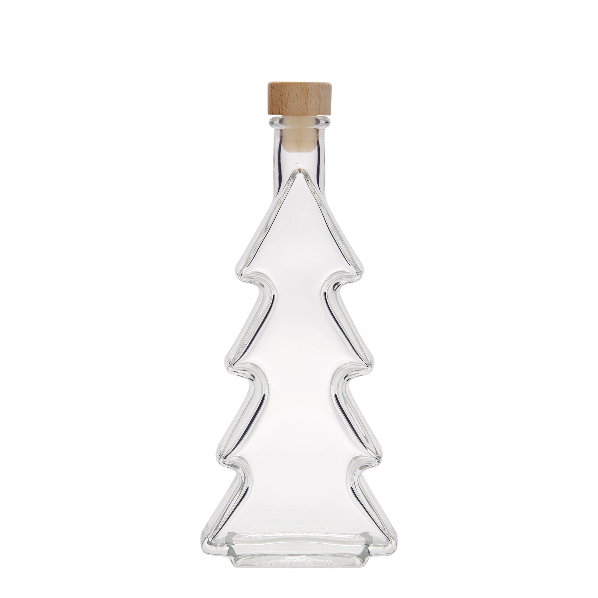 200 ml glasflaske 'Juletræ', åbning: Kork