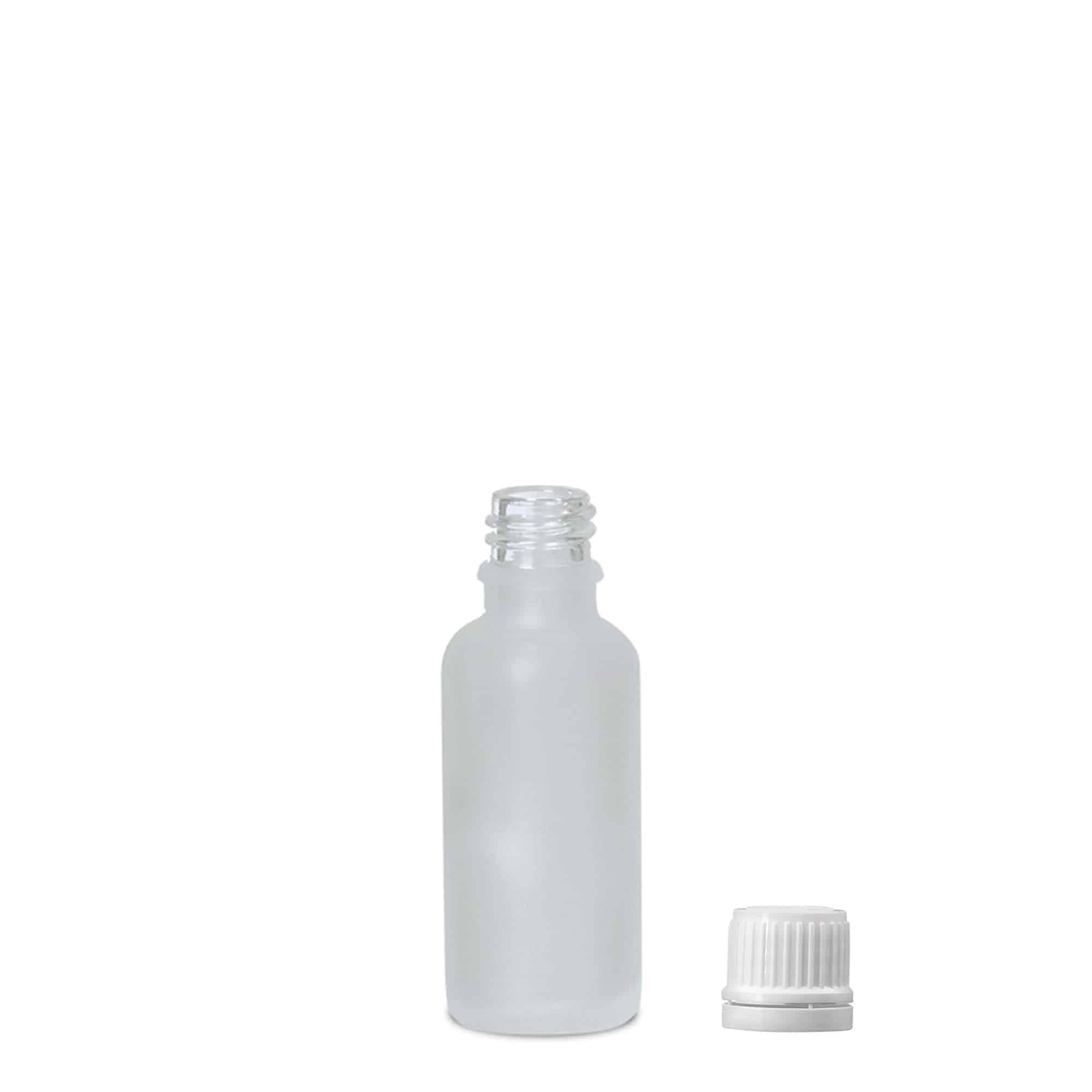 30 ml medicinflaske, glas, frostet, munding: DIN 18