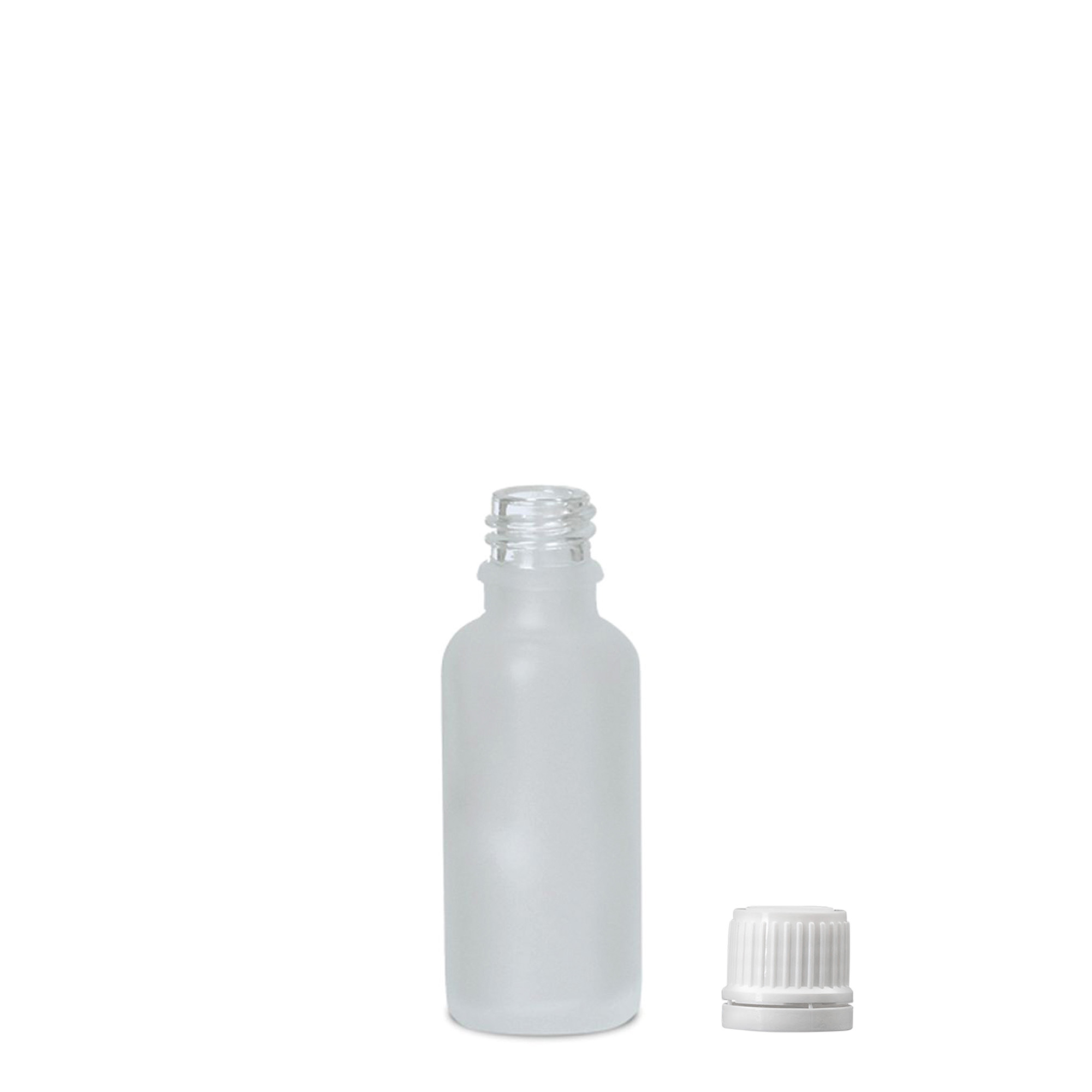 30 ml medicinflaske, glas, frostet, munding: DIN 18 30 ml medicinflaske, glas, frostet, munding: DIN 18