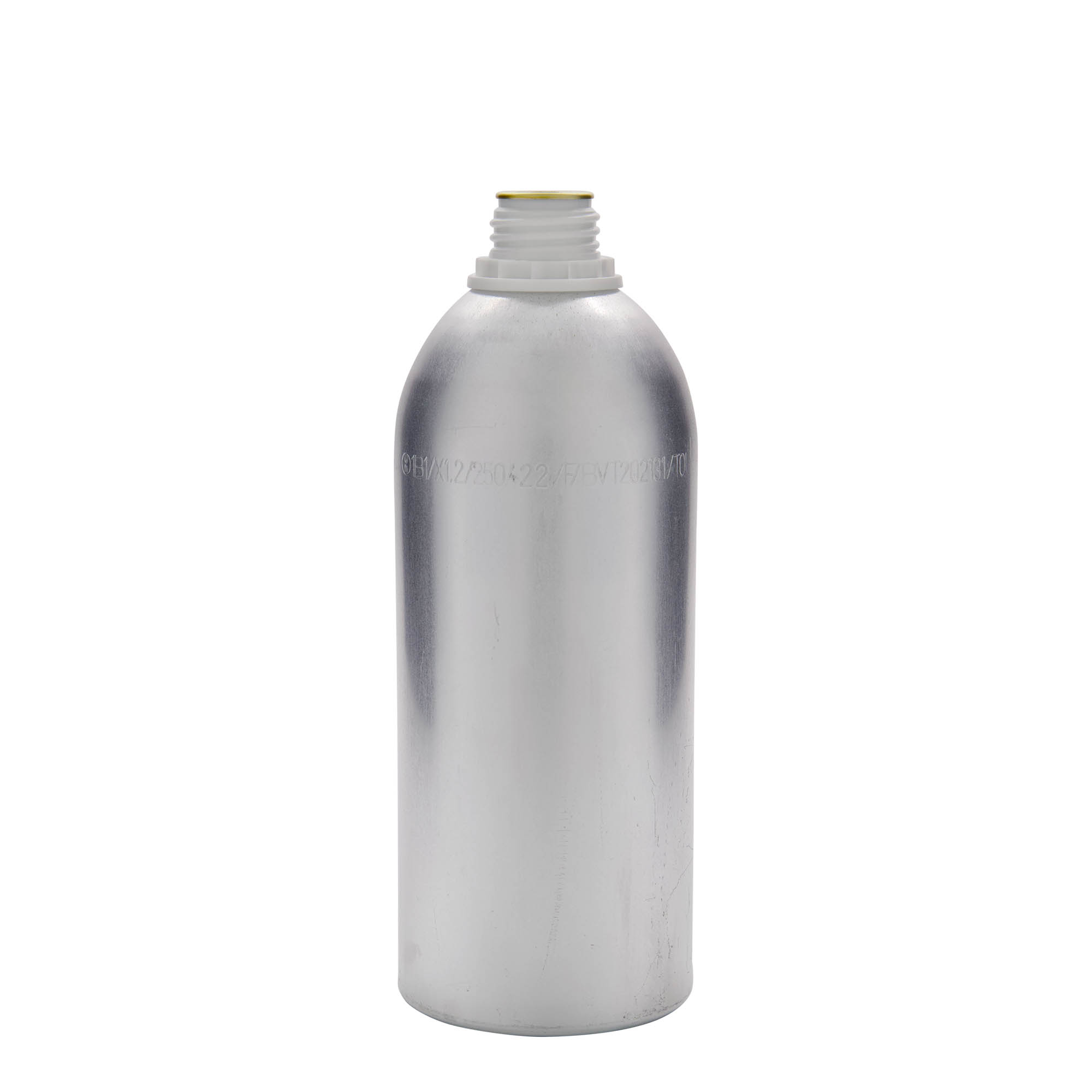 1100 ml aluminiumsflaske, metal, sølv, åbning: DIN 32