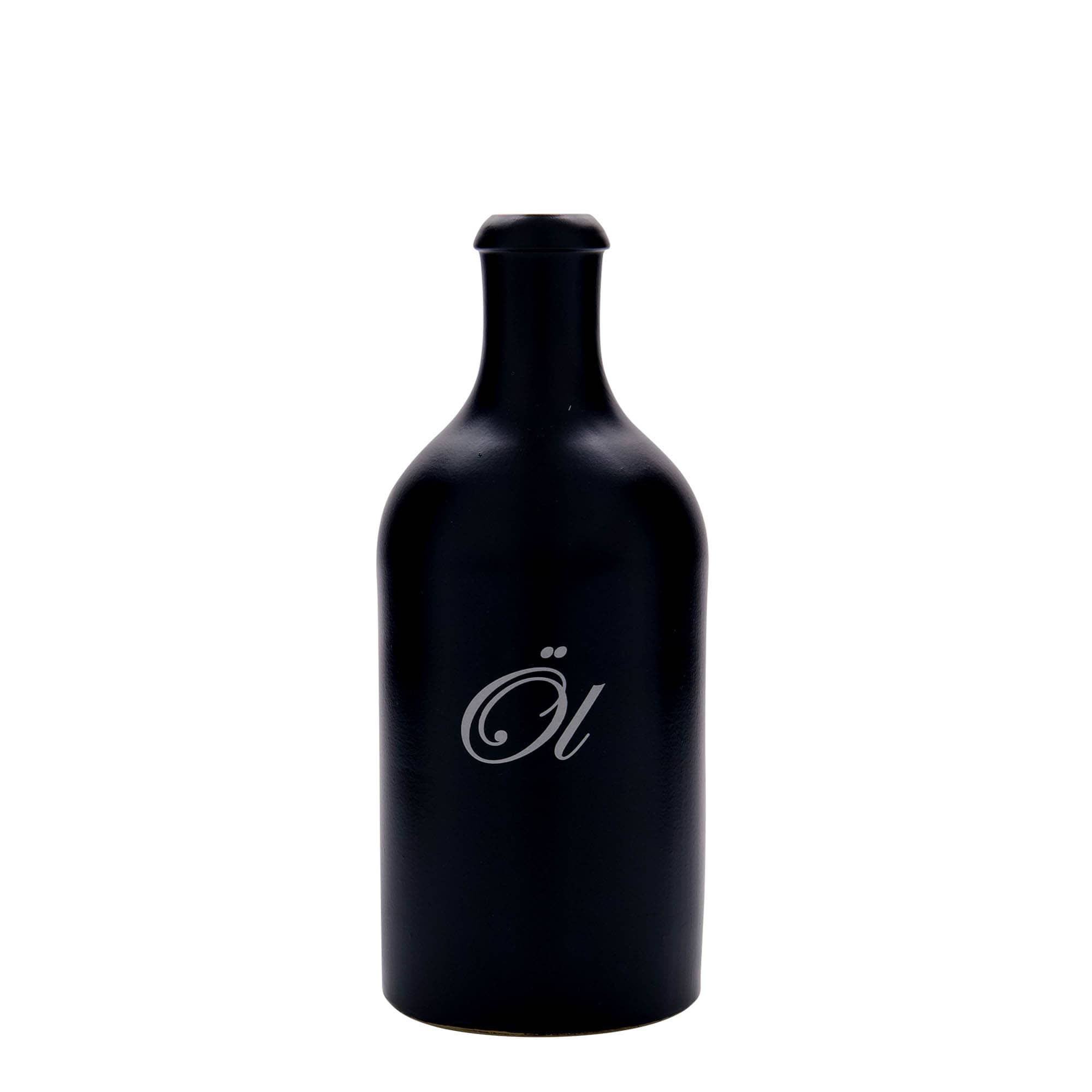 500 ml tonkrukke, motiv: øl, stentøj, sort, åbning: kork 500 ml tonkrukke, motiv: øl, stentøj, sort, åbning: kork
