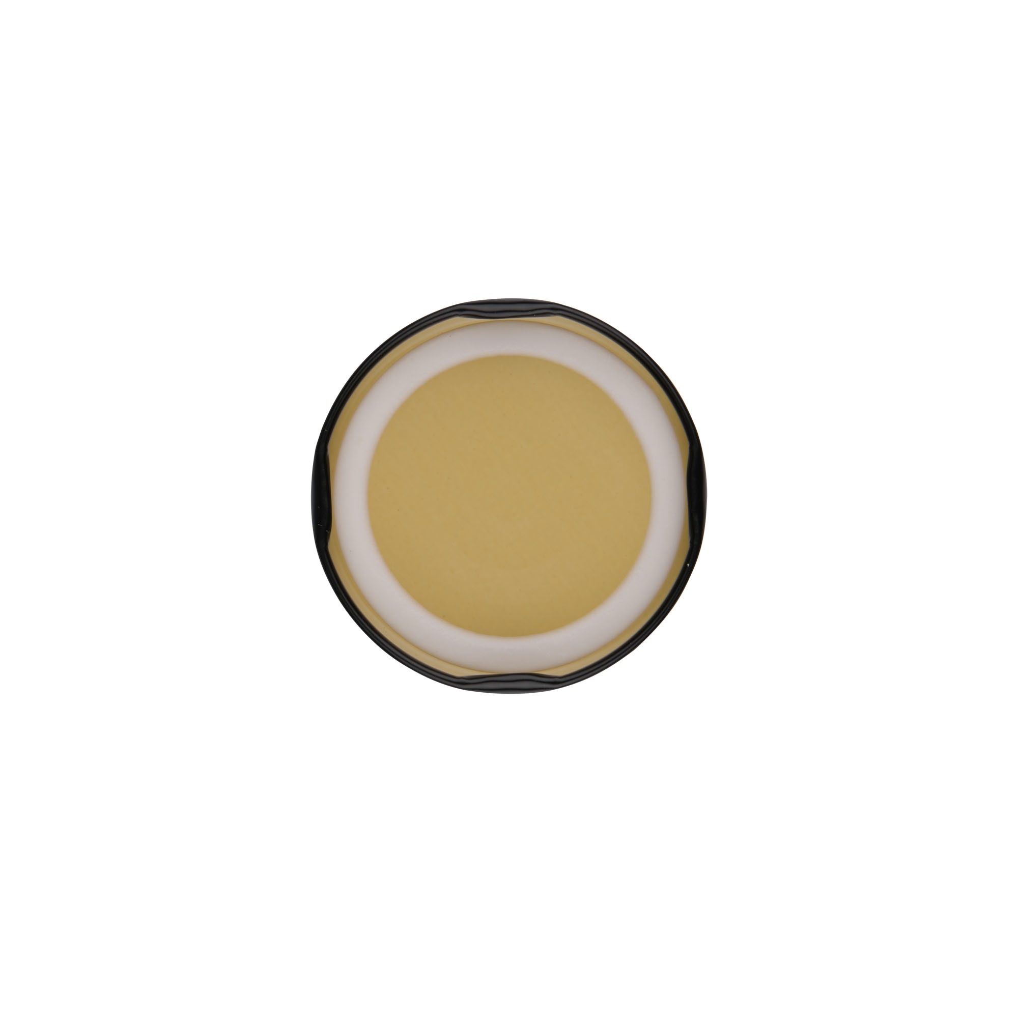 Twist-off-låg, hvidblik, sort, til åbning: TO 58