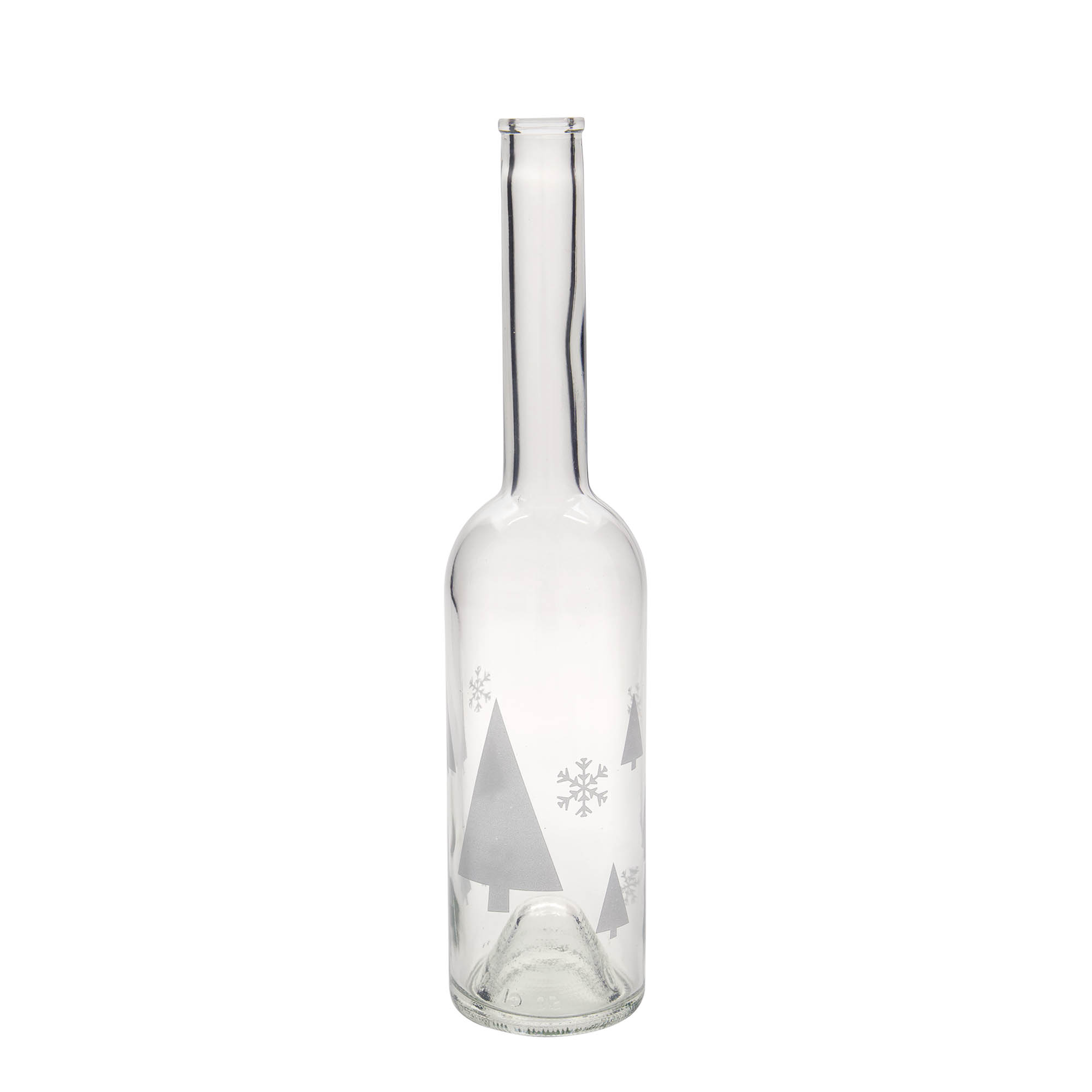 500 ml glasflaske 'Opera', motiv: snefnug, munding: kork