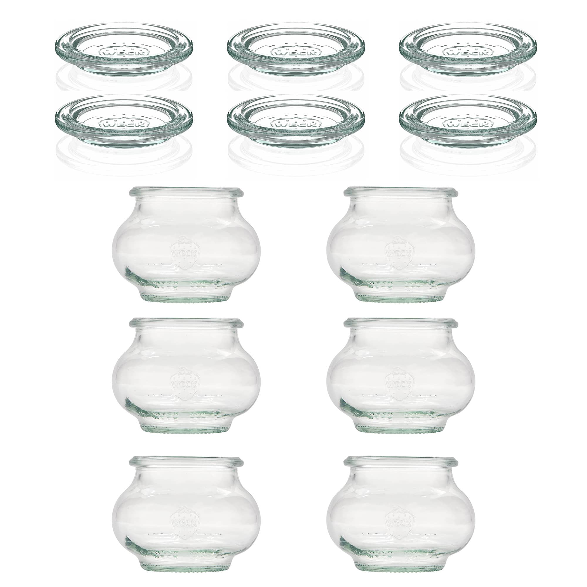 6x 220 ml WECK-smykkeglas med glaslåg RR 60