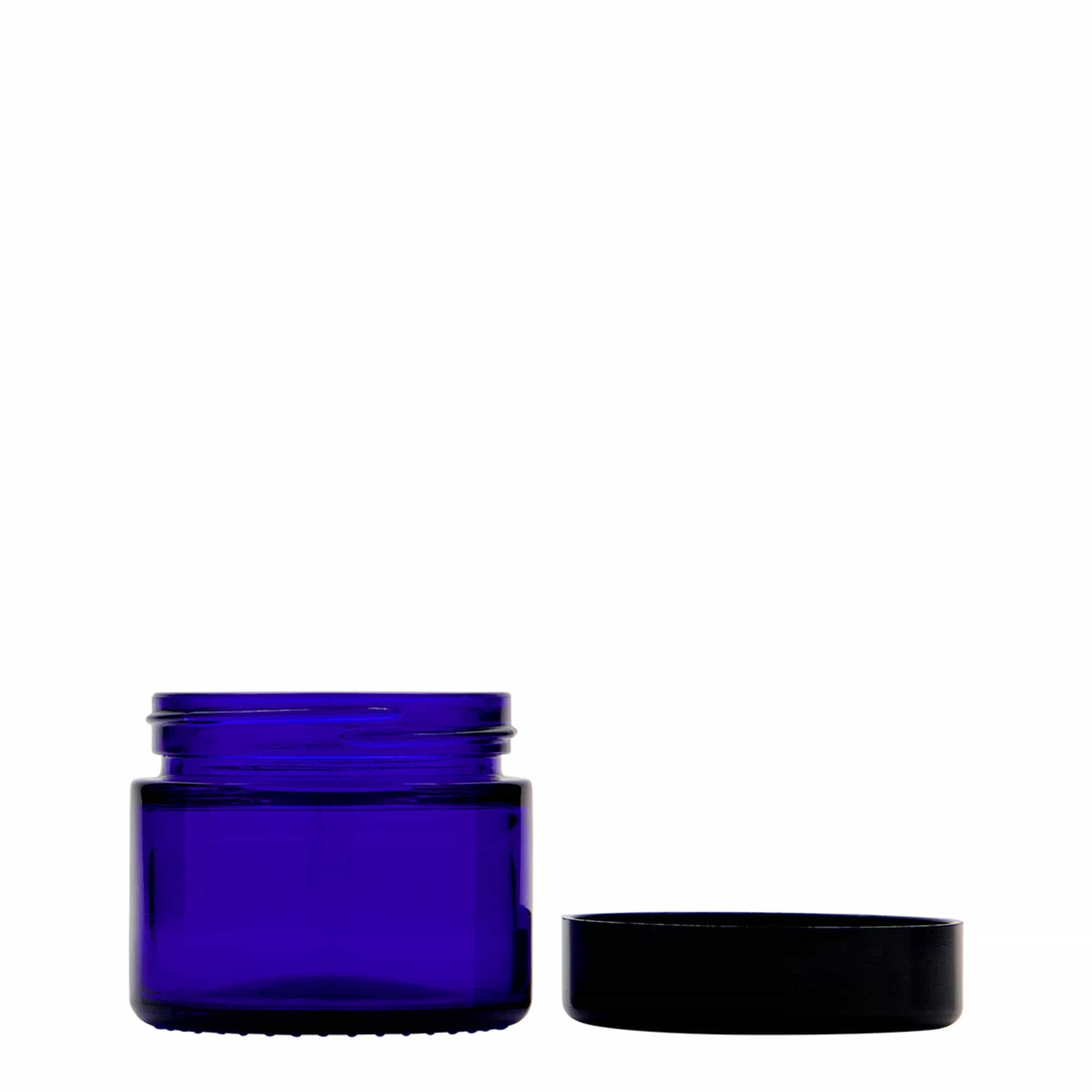 50 ml krukke 'Blue Edition', glas, kongeblå, åbning: skruehætte