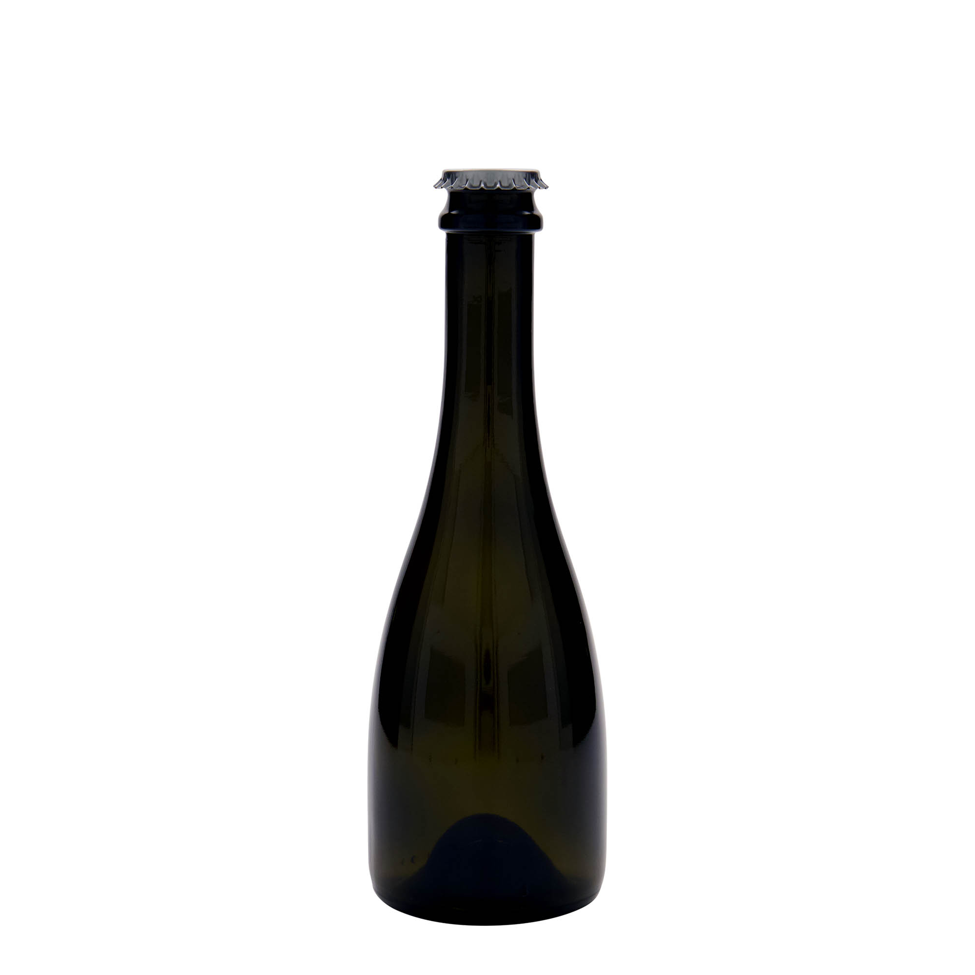 330 ml øl-/sodavandsflaske 'Tosca', glas, antikgrøn, åbning: Kronkapsel