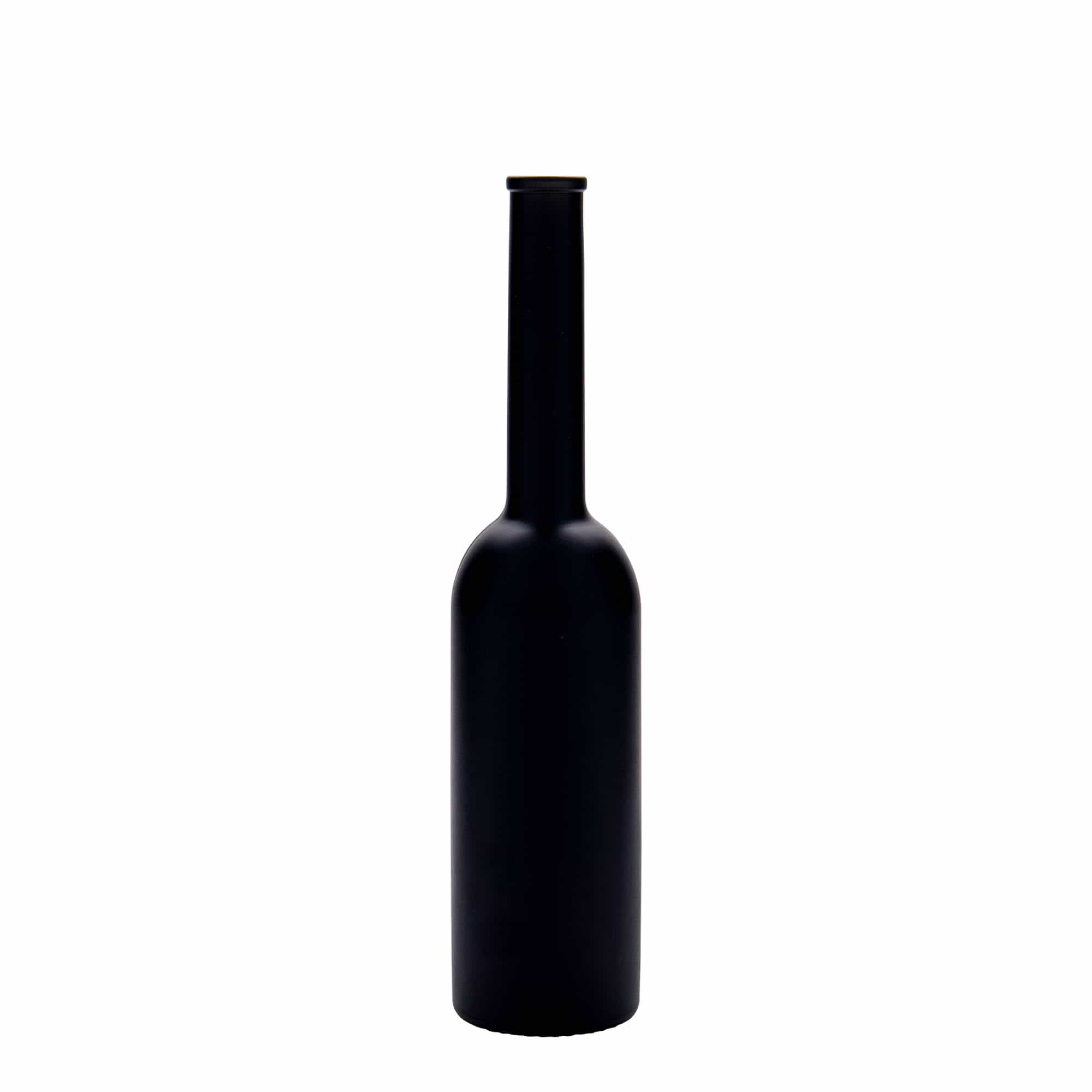 200 ml glasflaske »Opera«, sort, åbning: kork