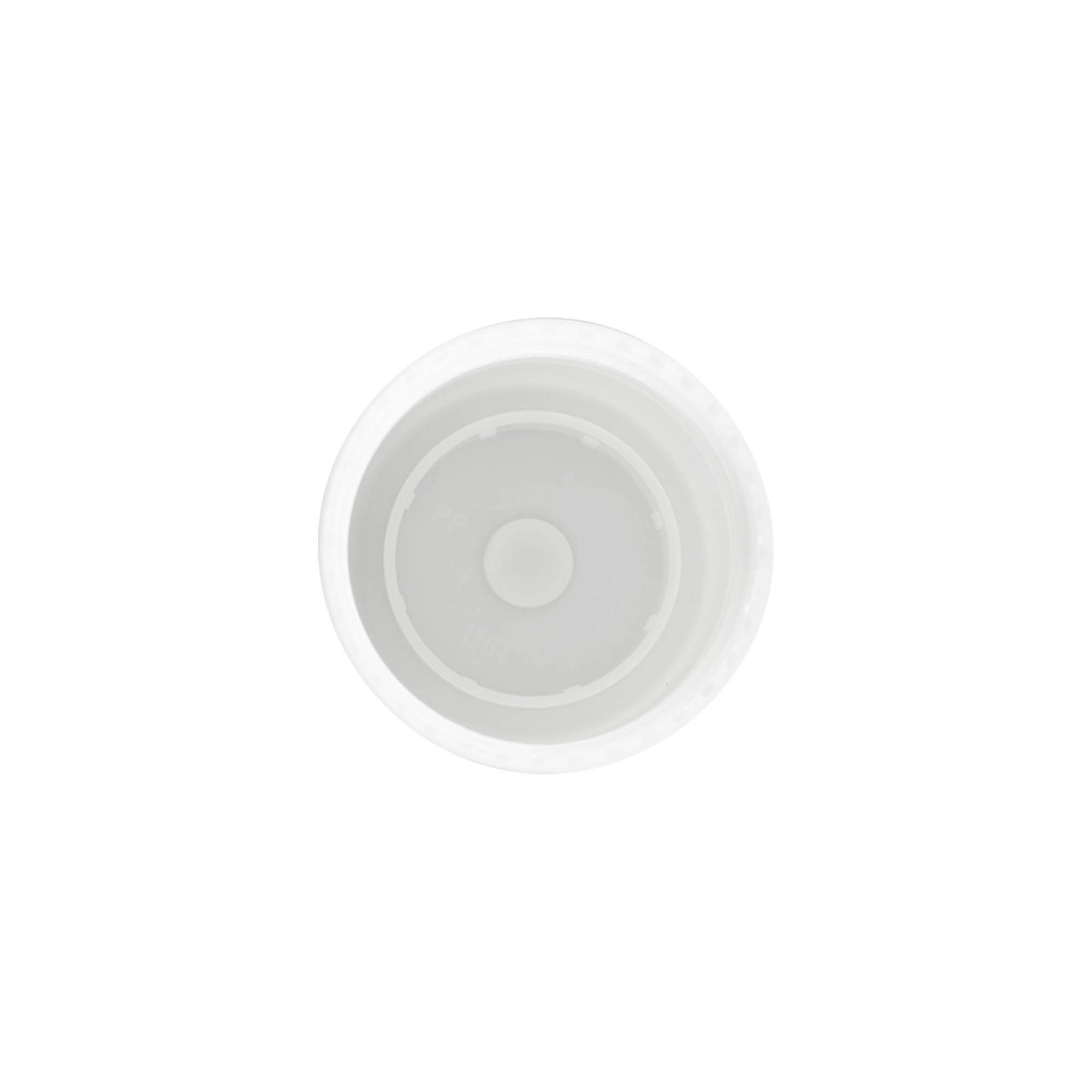 Kappe til 50 ml roll-on-flaske, PP-plast, hvid, til tud: skruelåg