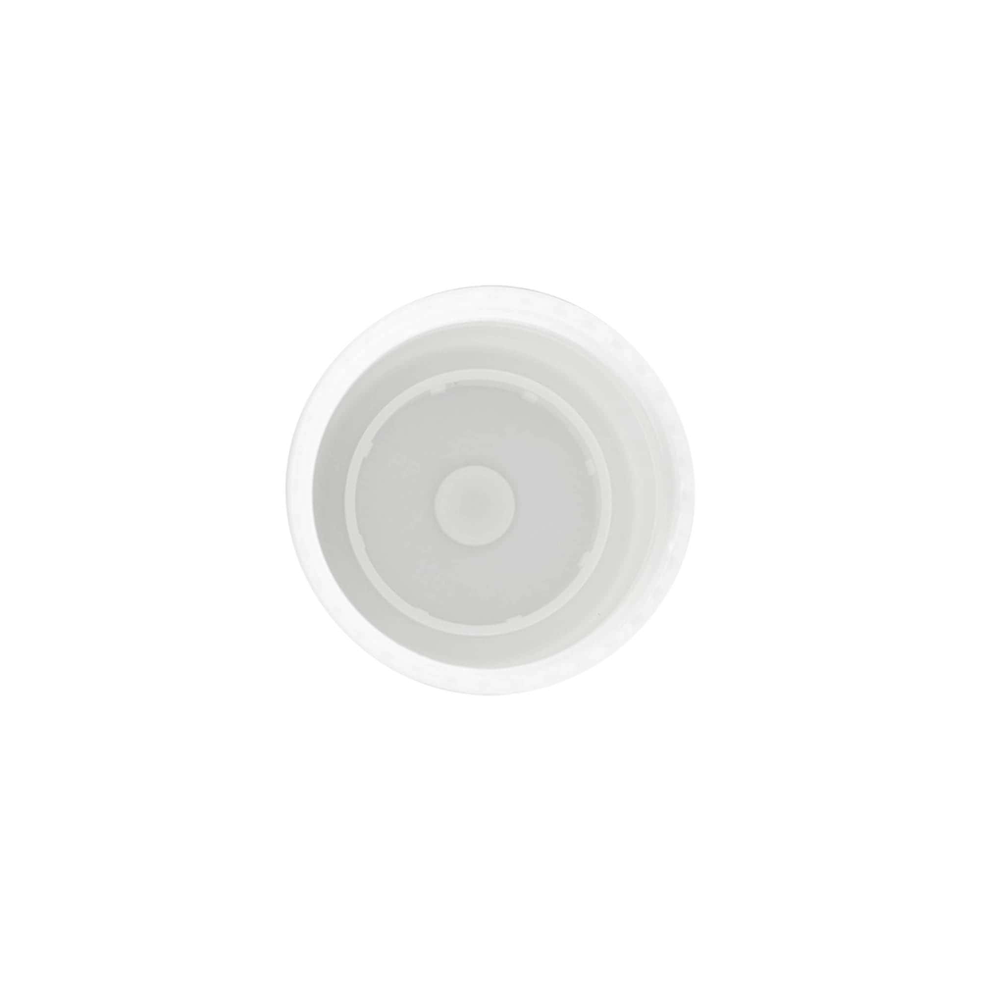 Kappe til 50 ml roll-on-flaske, PP-plast, hvid, til tud: skruelåg