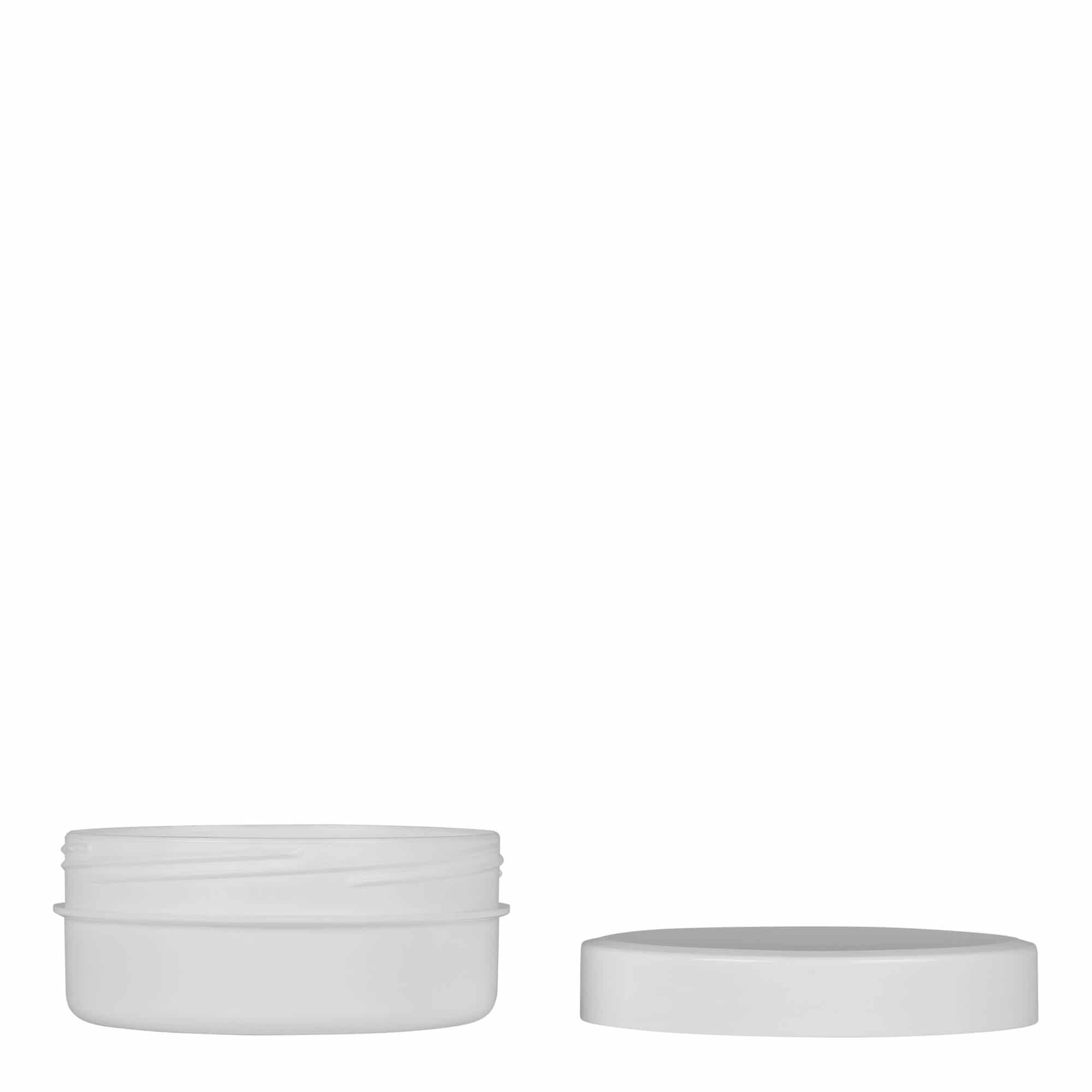 125 ml plastikdåse »White Line«, PP, hvid, åbning: skruehætte
