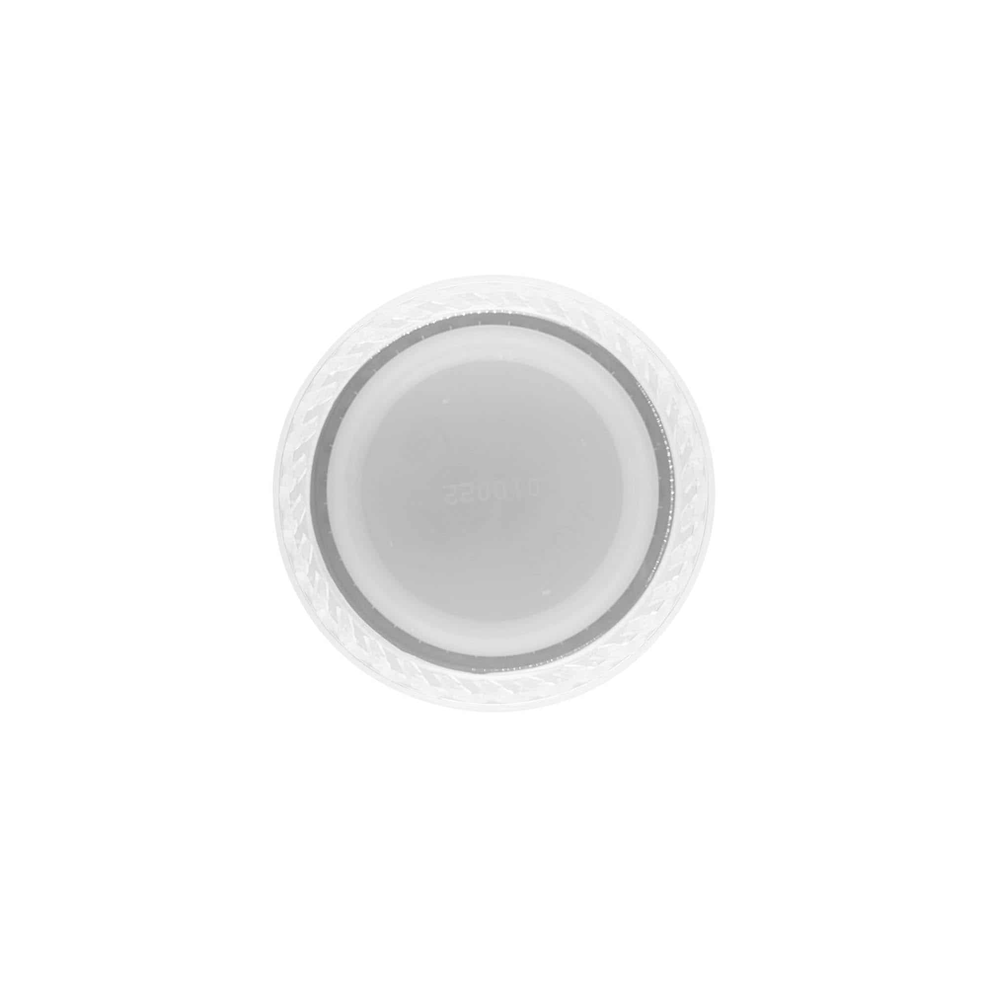 Skruelåg dobbelt gevind, PE-plast, hvid, til åbning: PET 38 mm