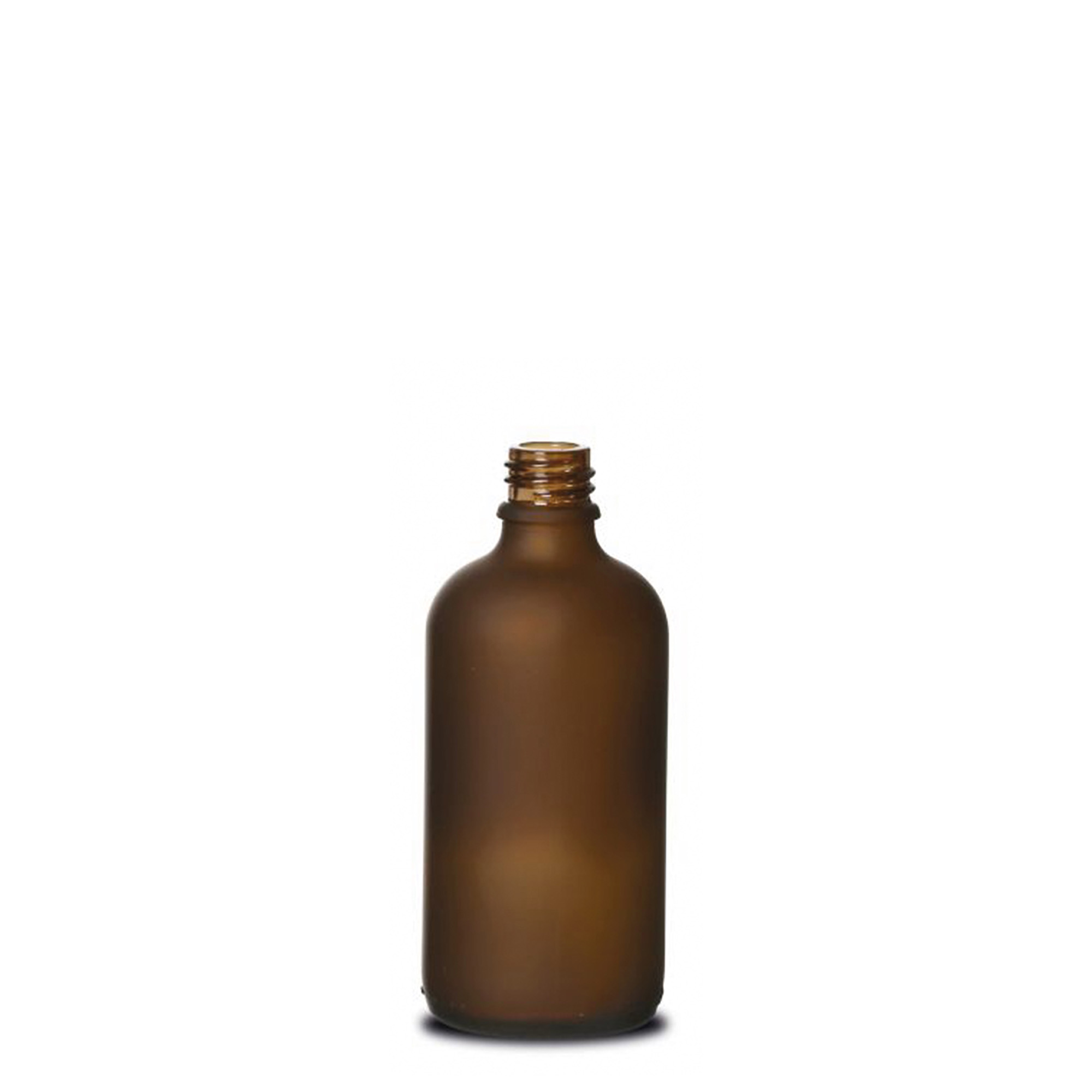 100 ml medicinflaske, glas, brun frostet, åbning: DIN 18 100 ml medicinflaske, glas, brun frostet, åbning: DIN 18
