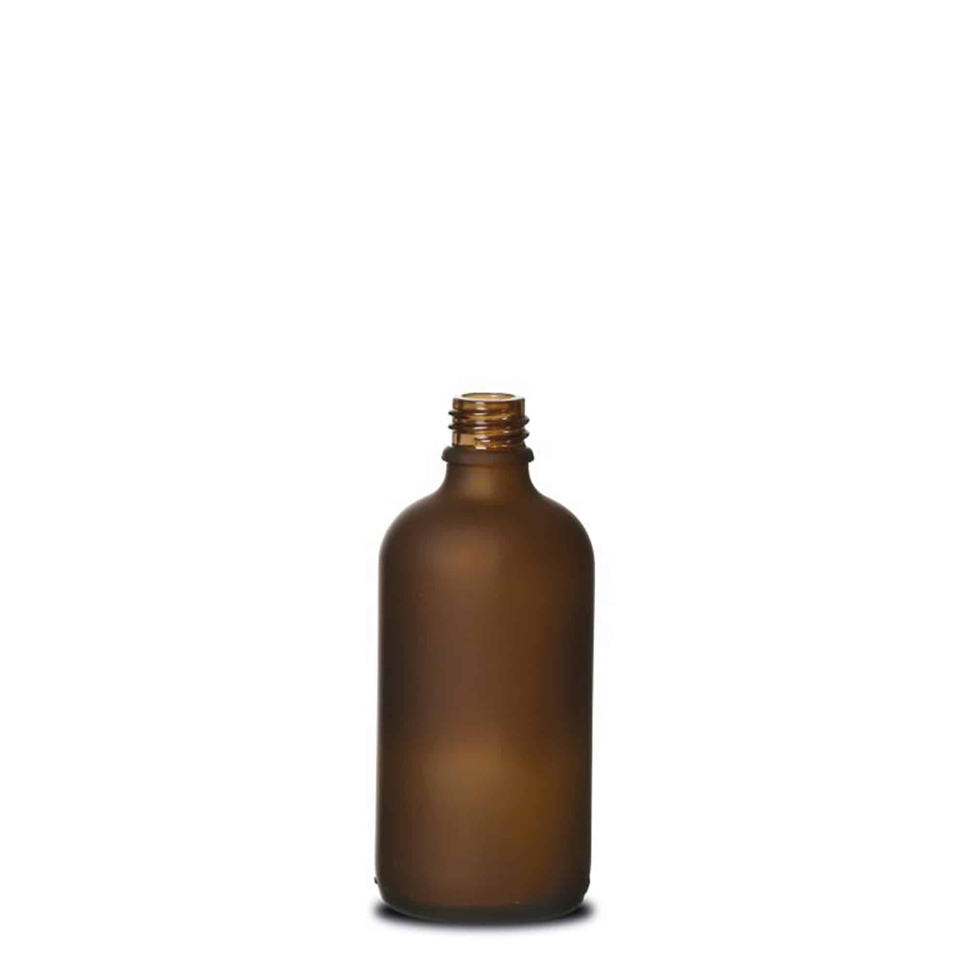 100 ml medicinflaske, glas, brun frostet, åbning: DIN 18