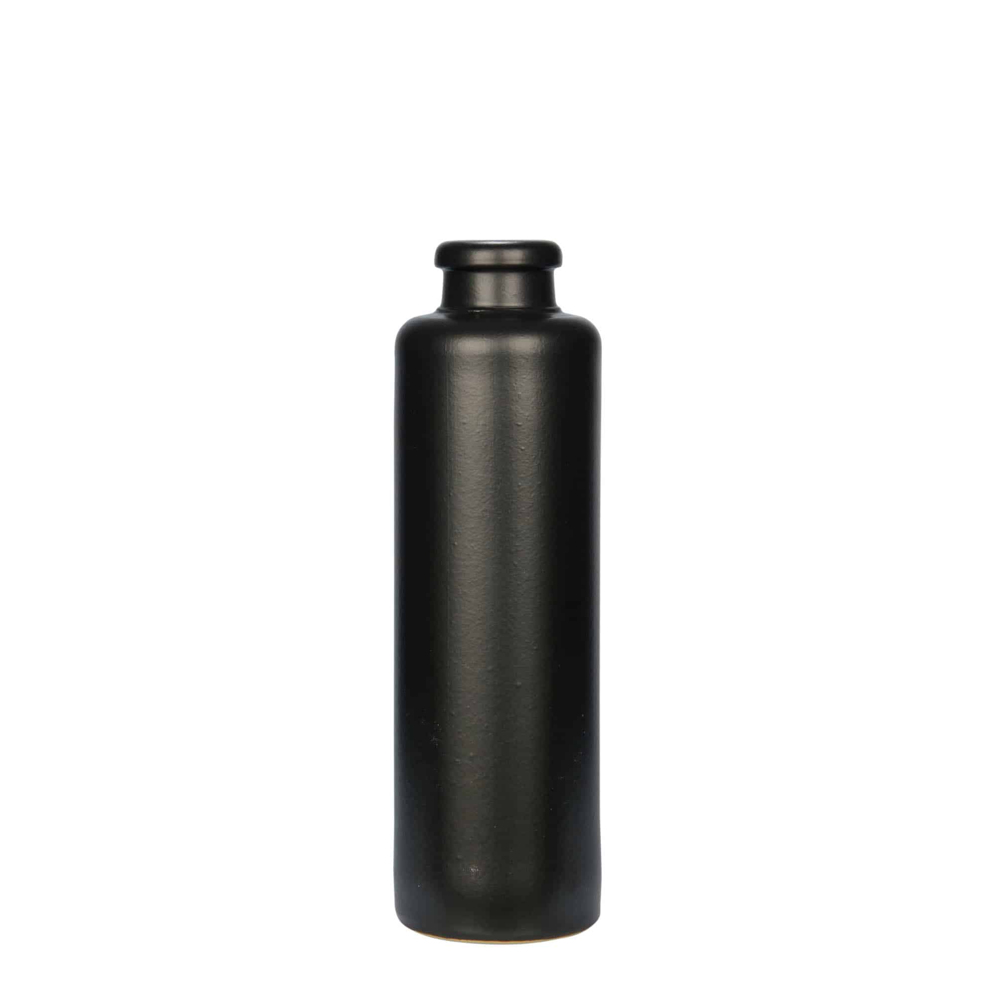 200 ml tonkrukke, stentøj, sort, munding: kork