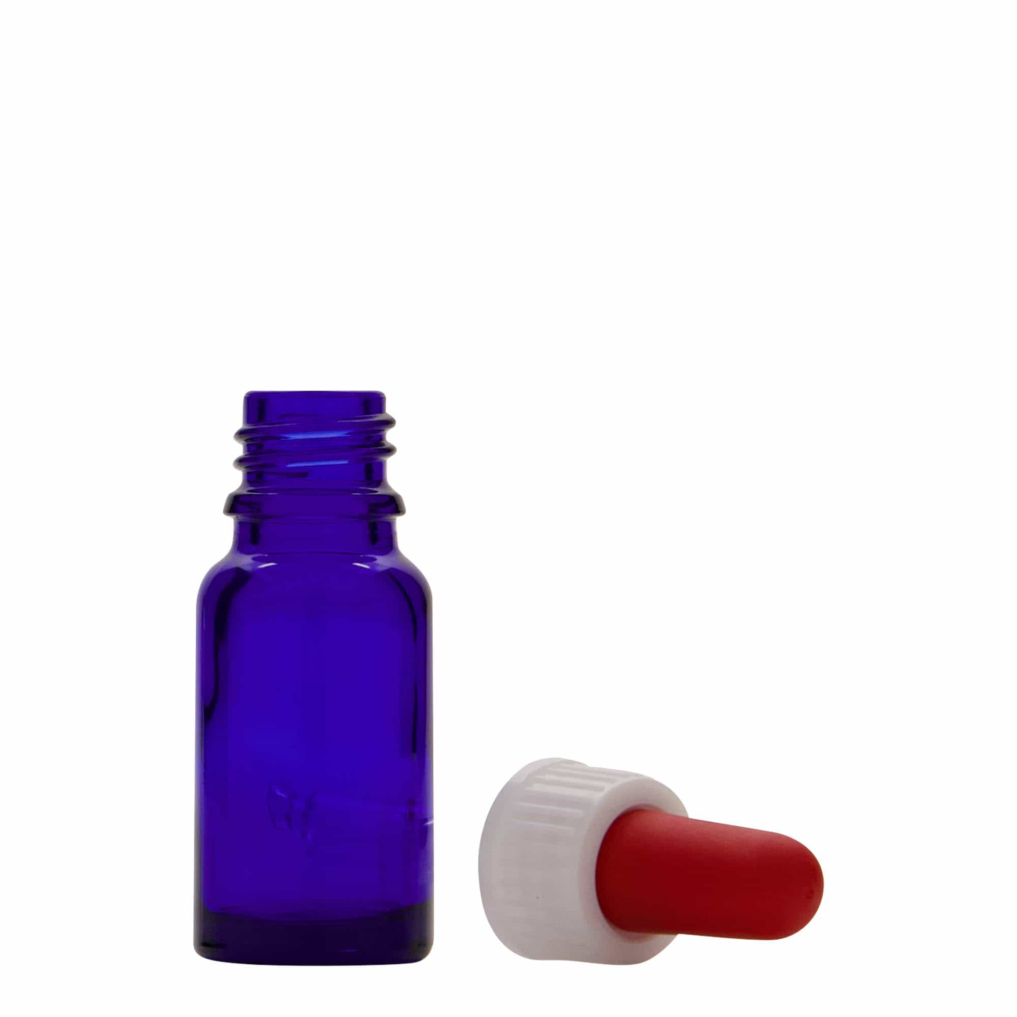 10 ml pipetteflaske medicin, glas, kongeblå-rød, åbning: DIN 18