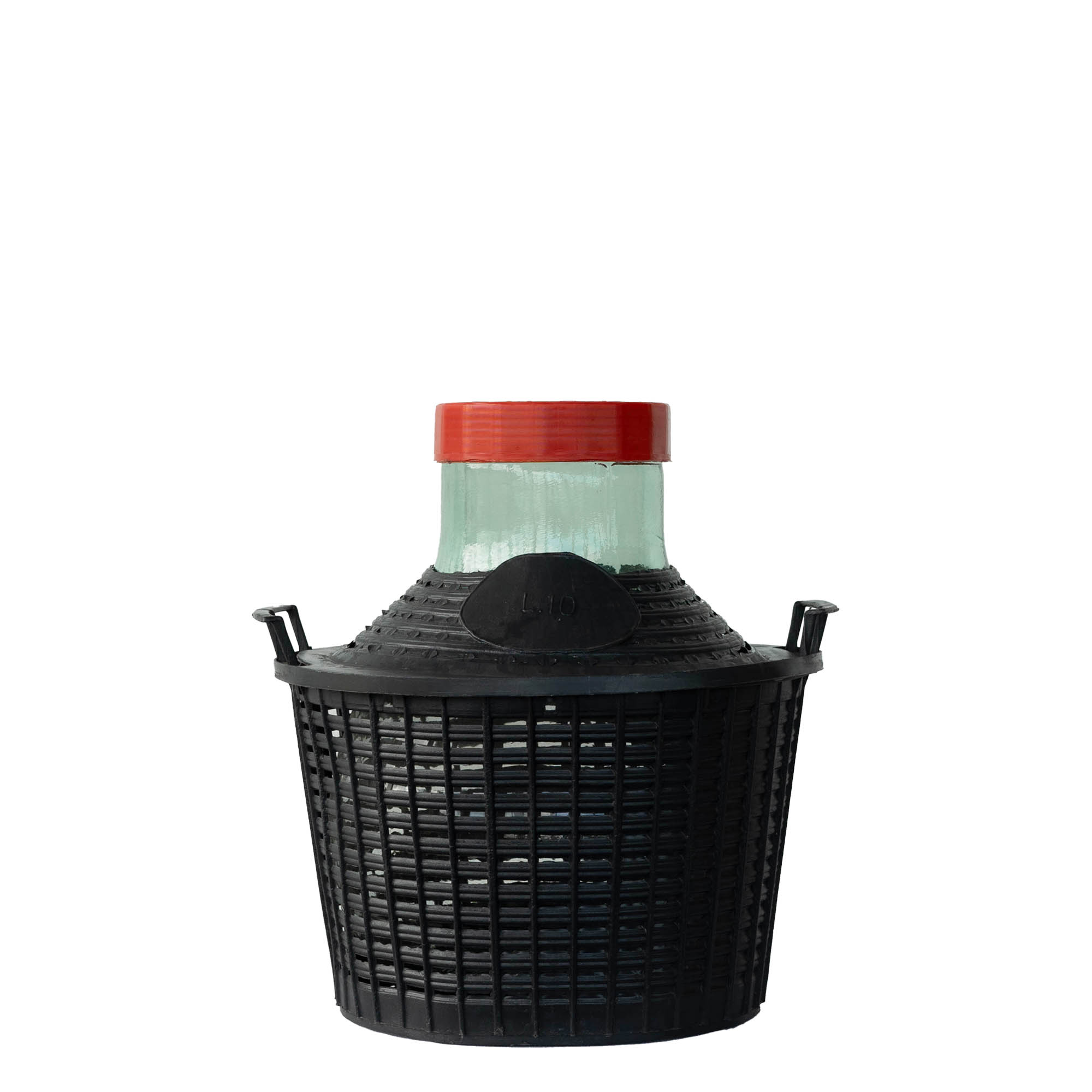 10 l ballonflaske med bred hals, glas, åbning: skruelåg