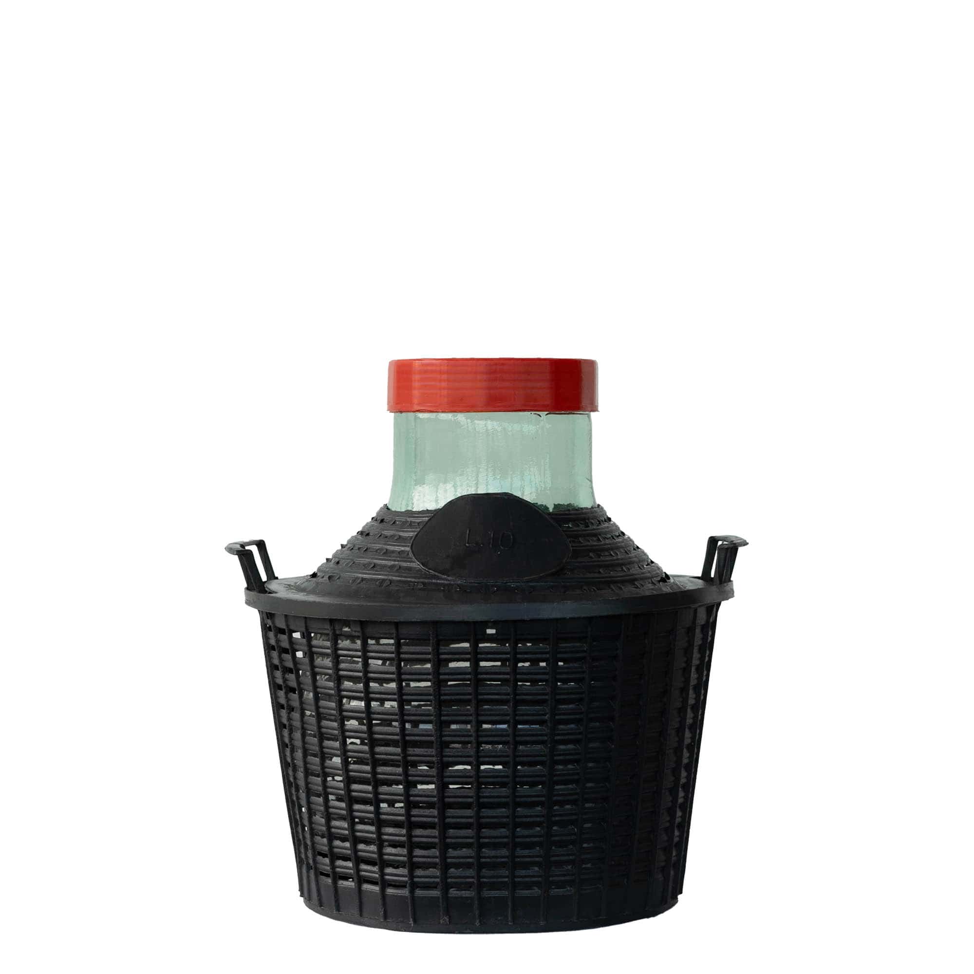 10 l ballonflaske med bred hals, glas, åbning: skruelåg