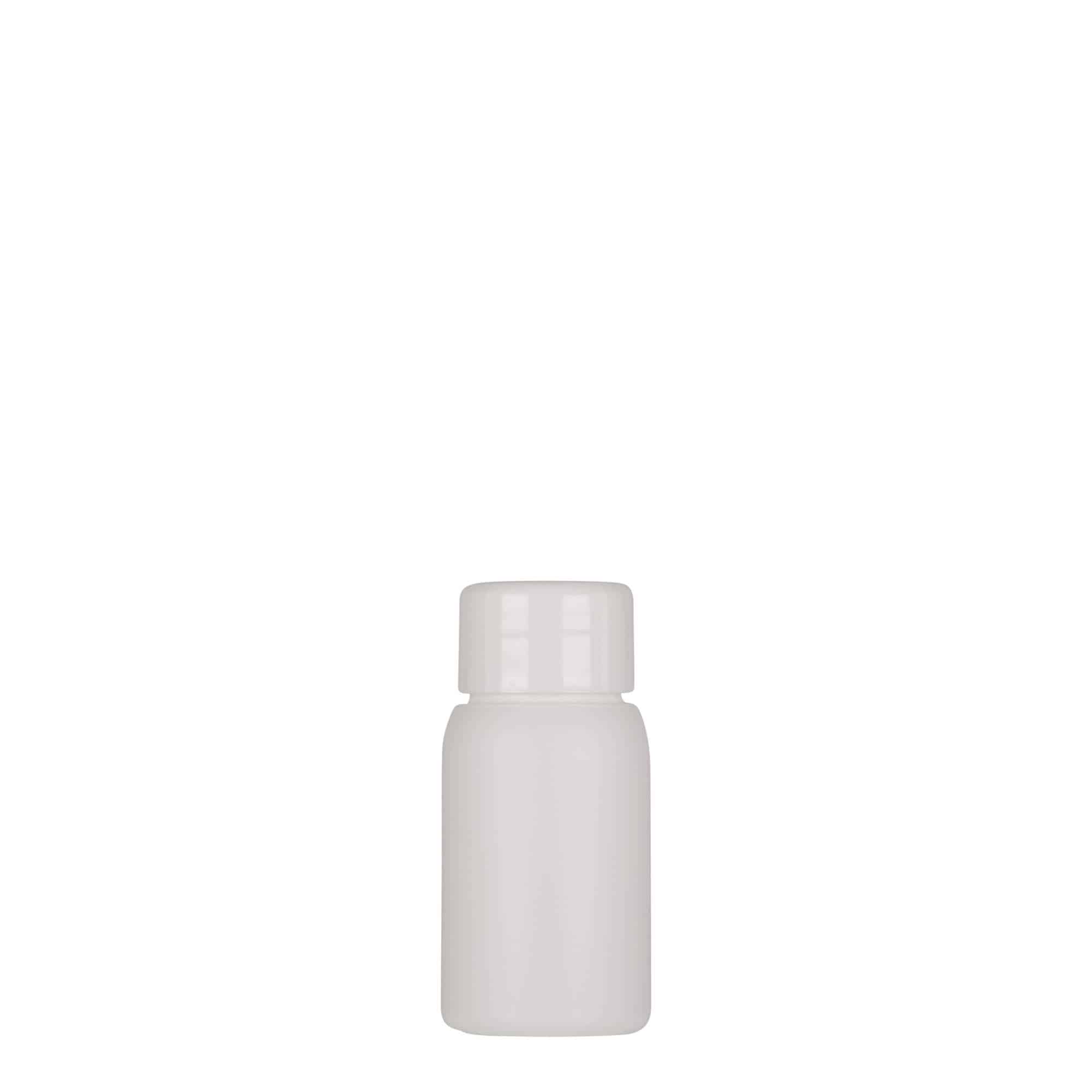 30 ml plastikflaske »Tuffy«, HDPE, hvid, åbning: 24/410