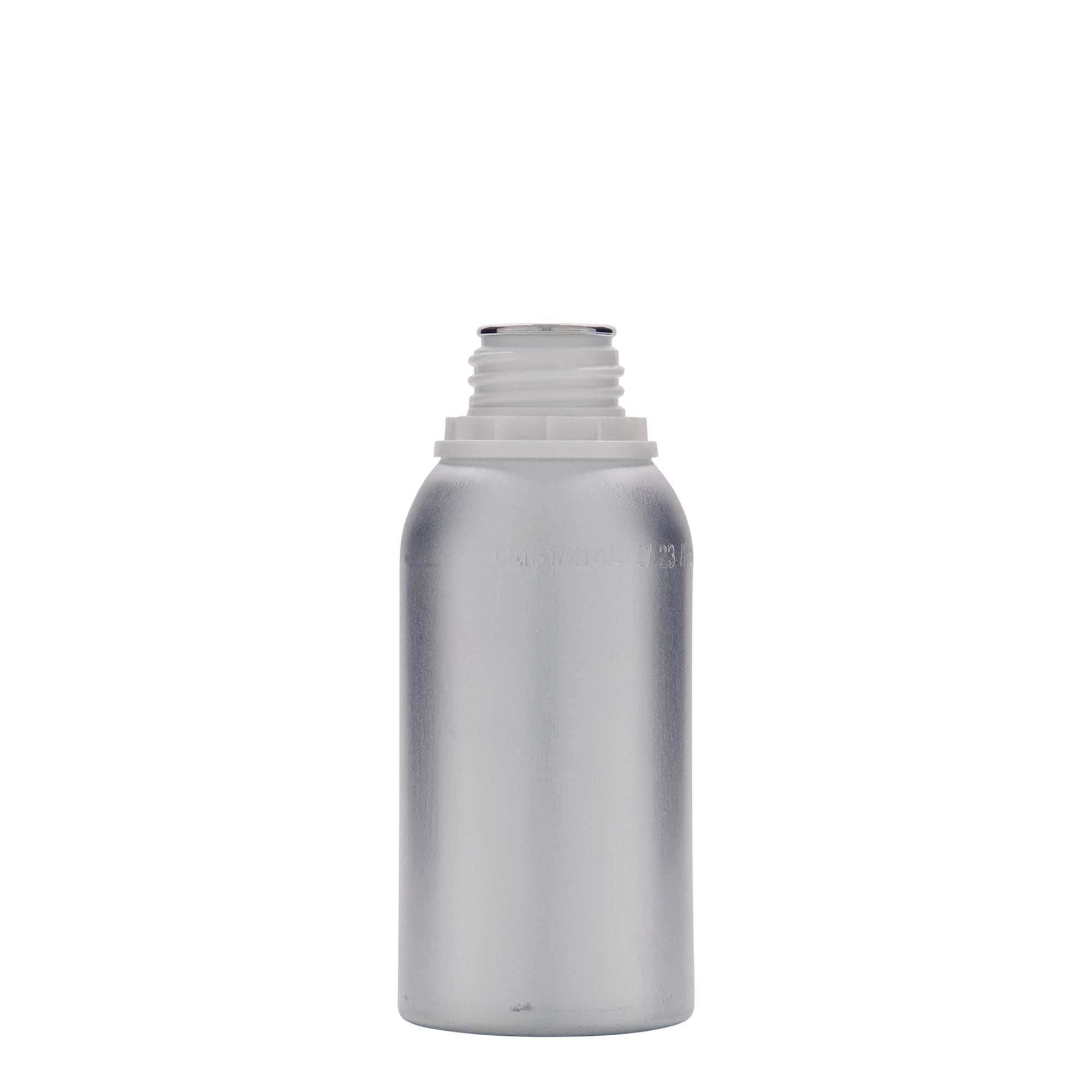 275 ml aluminiumsflaske, metal, sølv, åbning: DIN 32