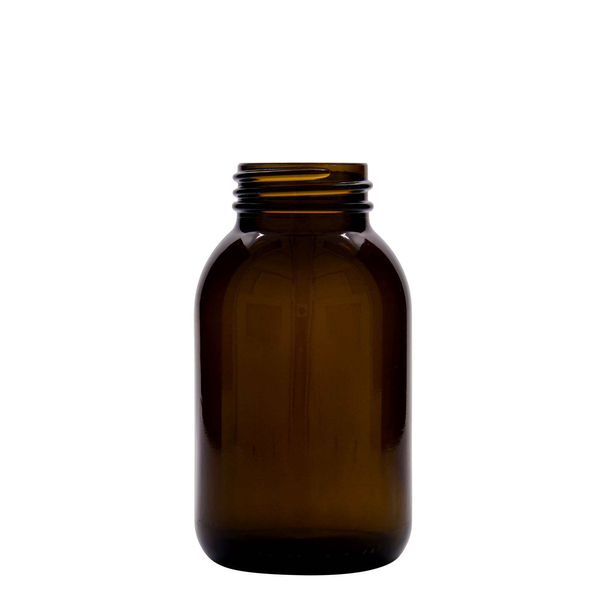 500 ml bredhalsglas, brun, åbning: DIN 55