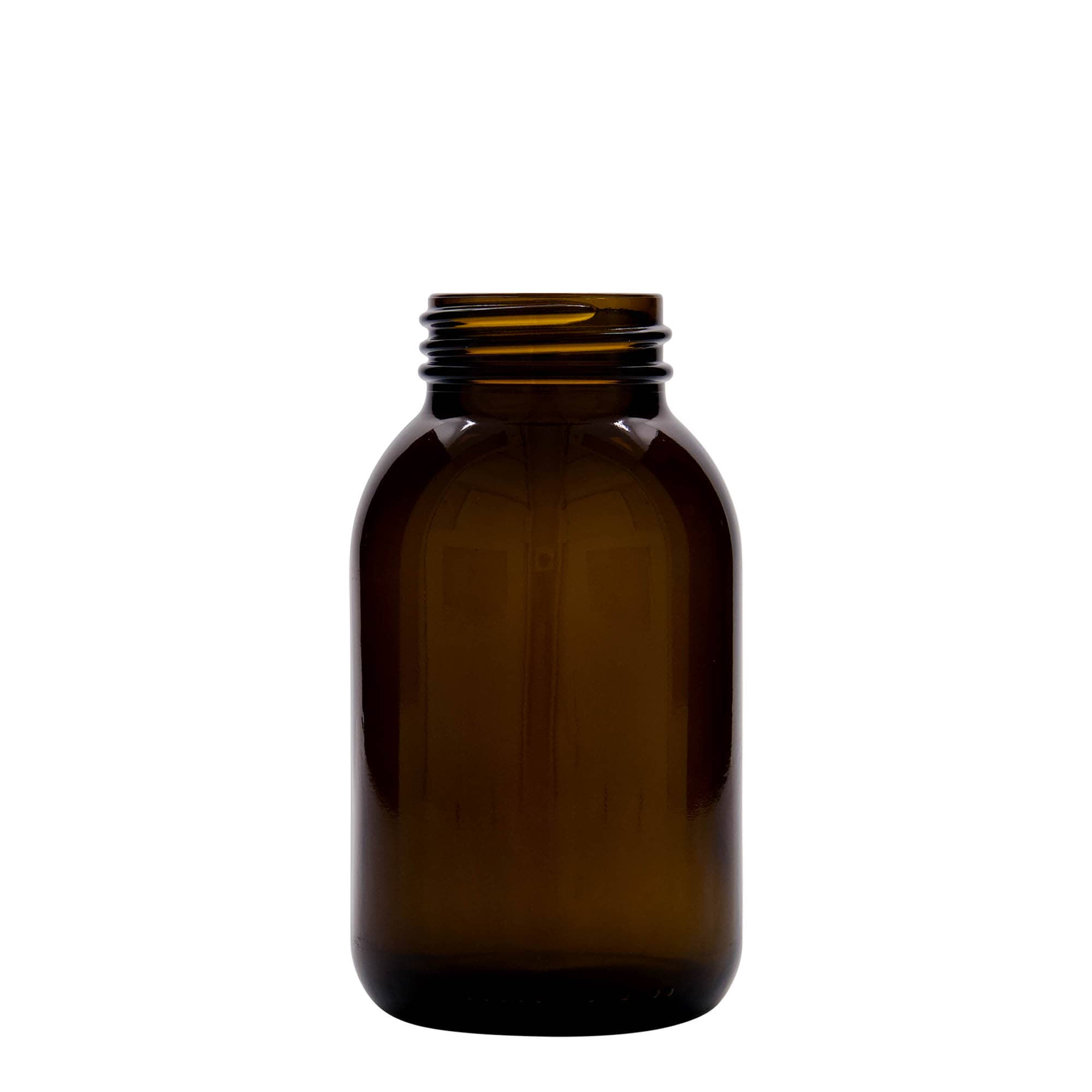 500 ml bredhalsglas, brun, åbning: DIN 55