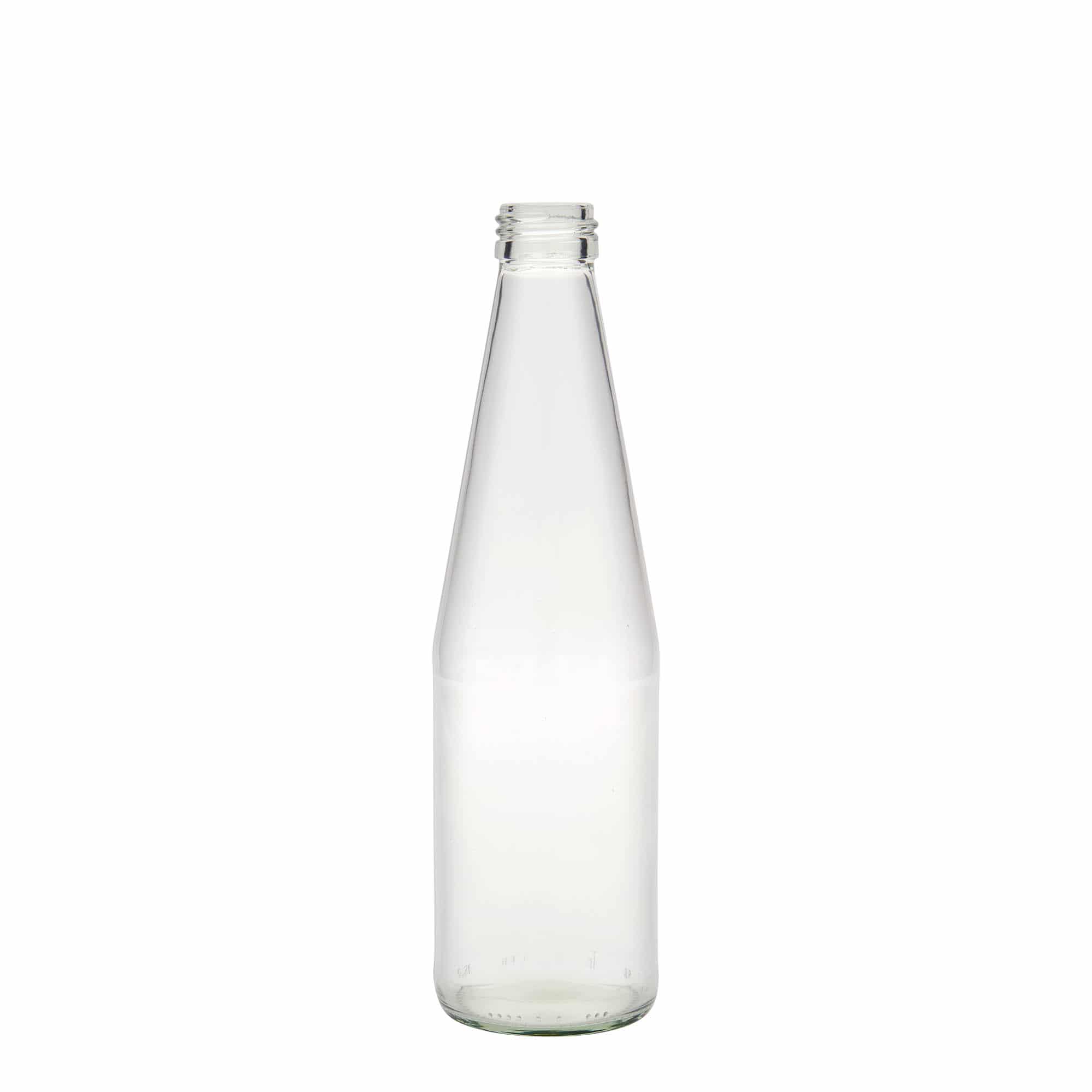 330 ml universelflaske gulerodsform, glas, åbning: PP 28