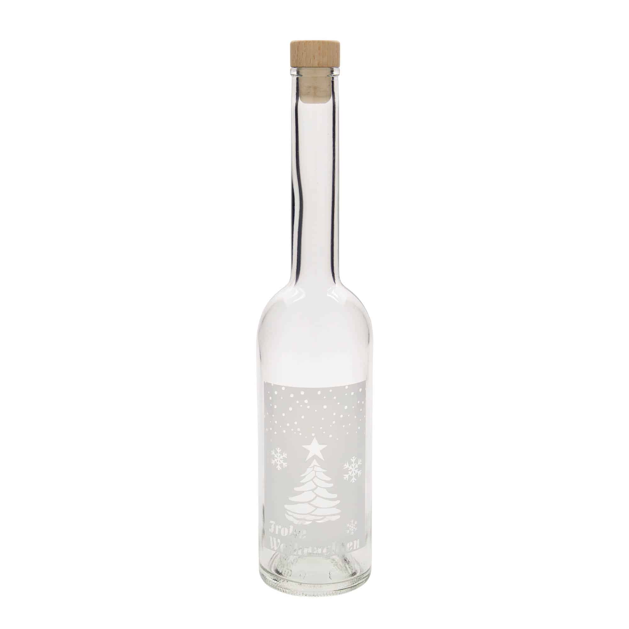 500 ml glasflaske 'Opera', motiv: Hvid jul, åbning: Kork
