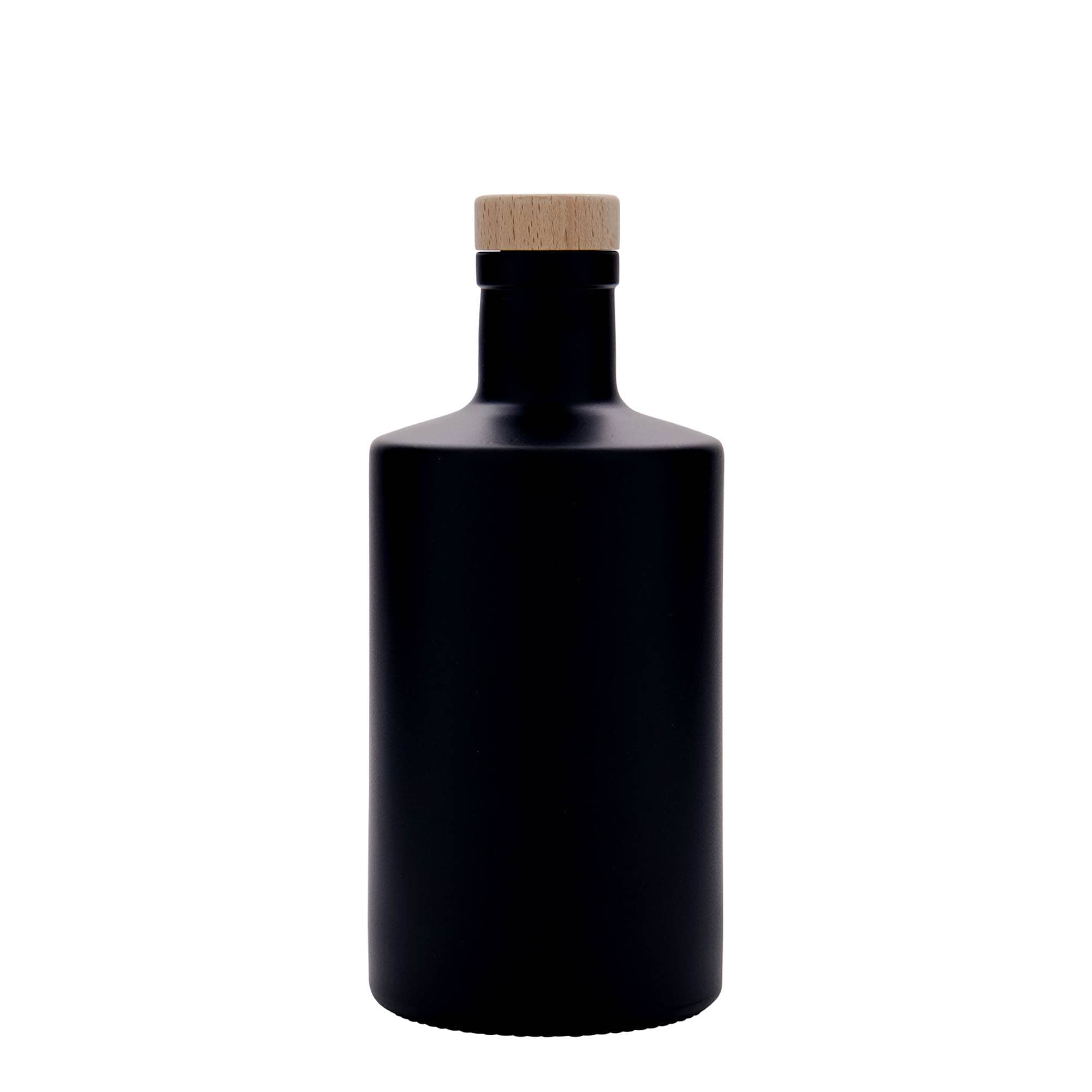 500 ml glasflaske 'Caroline', sort, åbning: kork