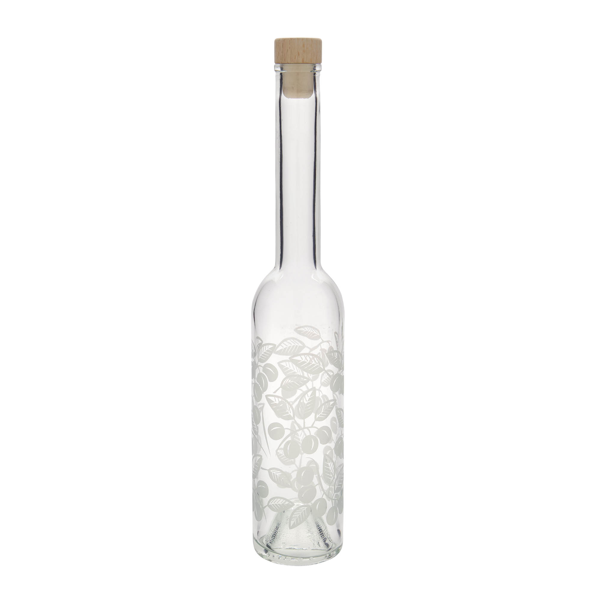 350 ml glasflaske 'Opera', motiv: Mirabeller, munding: kork