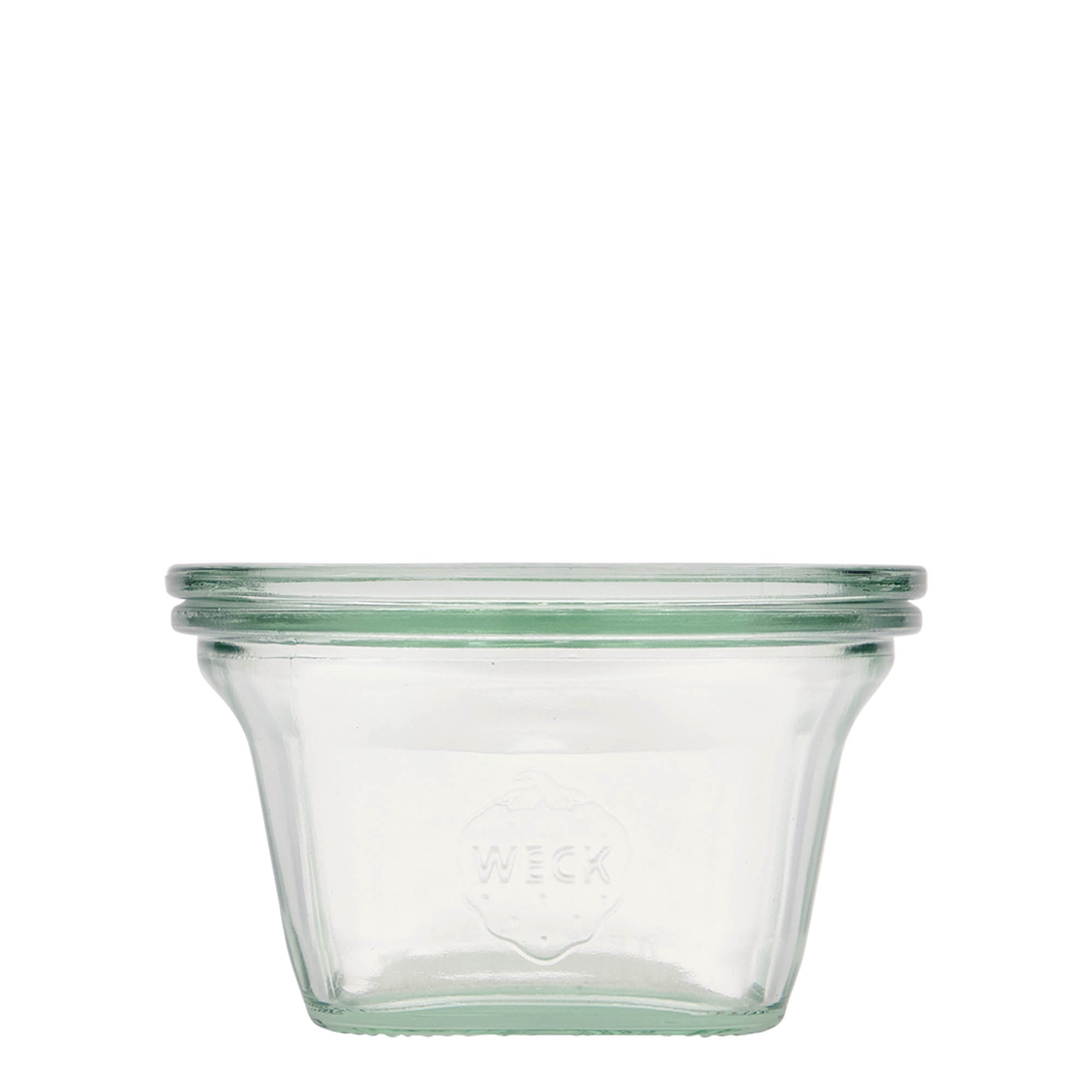 290 ml WECK-Quadroglas, firkantet, åbning: rund kant 290 ml WECK-Quadroglas, firkantet, åbning: rund kant