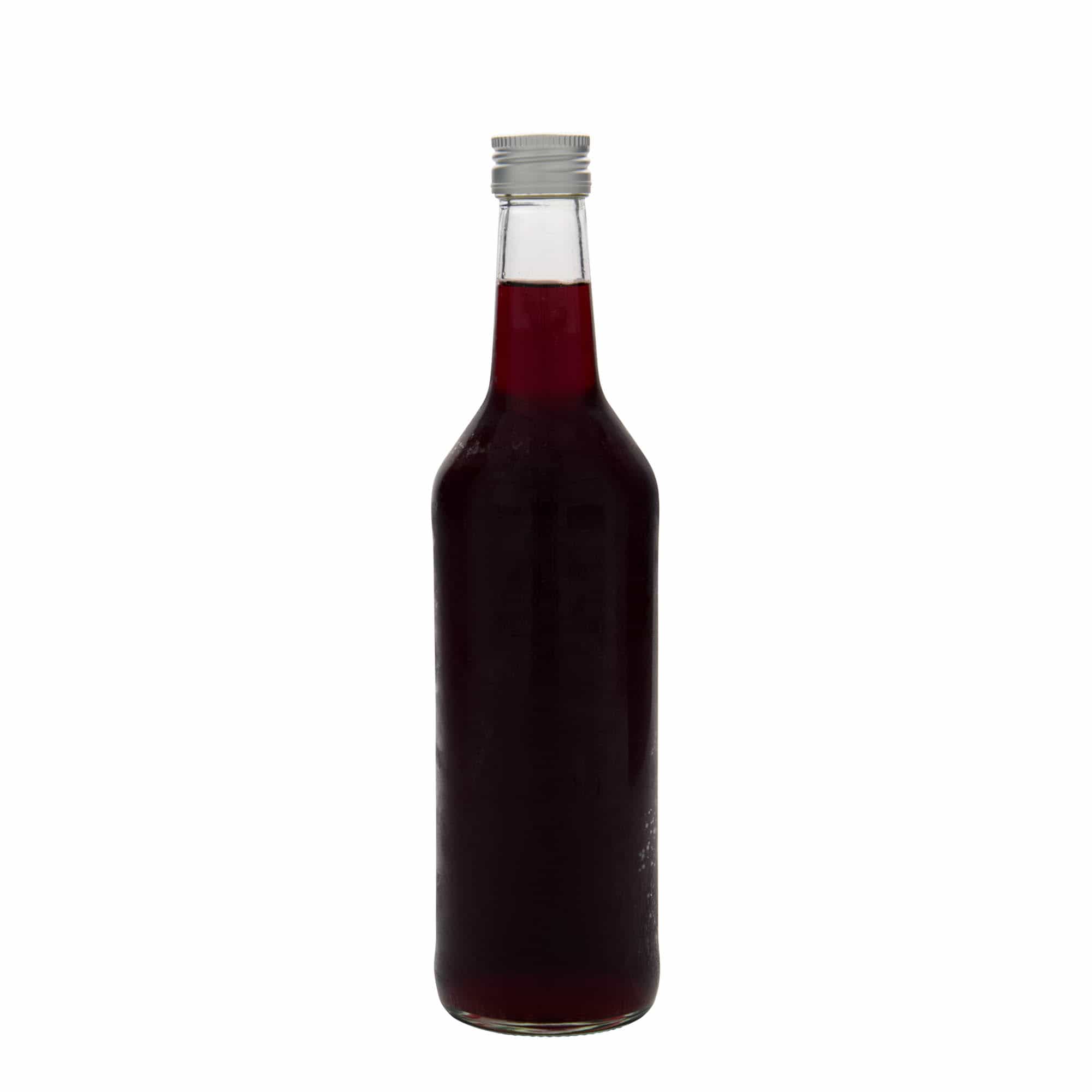 500 ml glasflaske, lige hals, åbning: PP 28