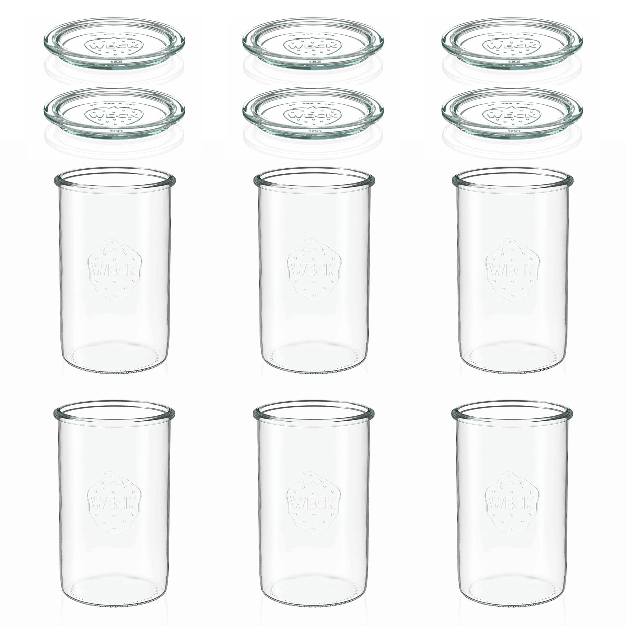 6x 1000 ml WECK-sturzgas med glaslåg RR 100