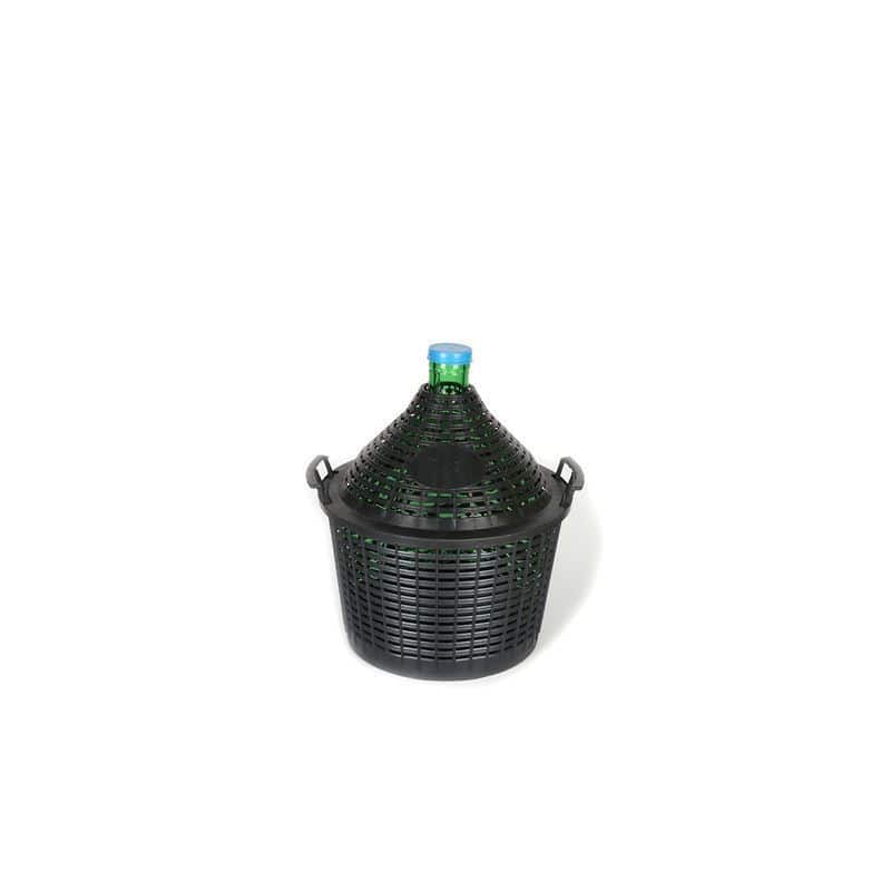 15 l ballonflaske, smalhalset, glas, grøn, åbning: Hætte 15 l ballonflaske, smalhalset, glas, grøn, åbning: Hætte