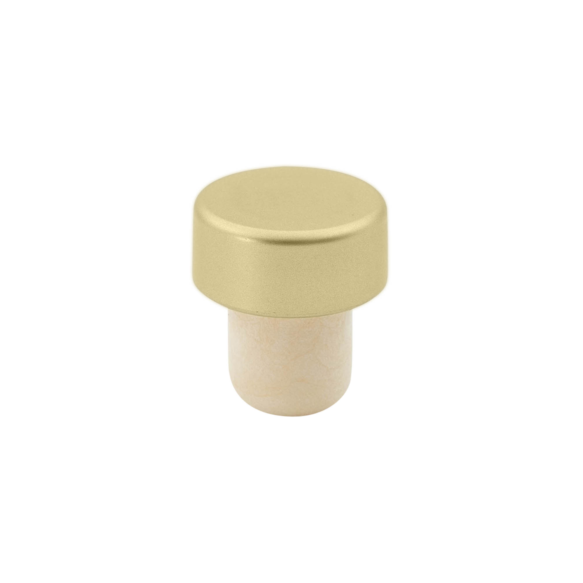 Grebskork 19 mm, plastik, guld, til munding: Kork