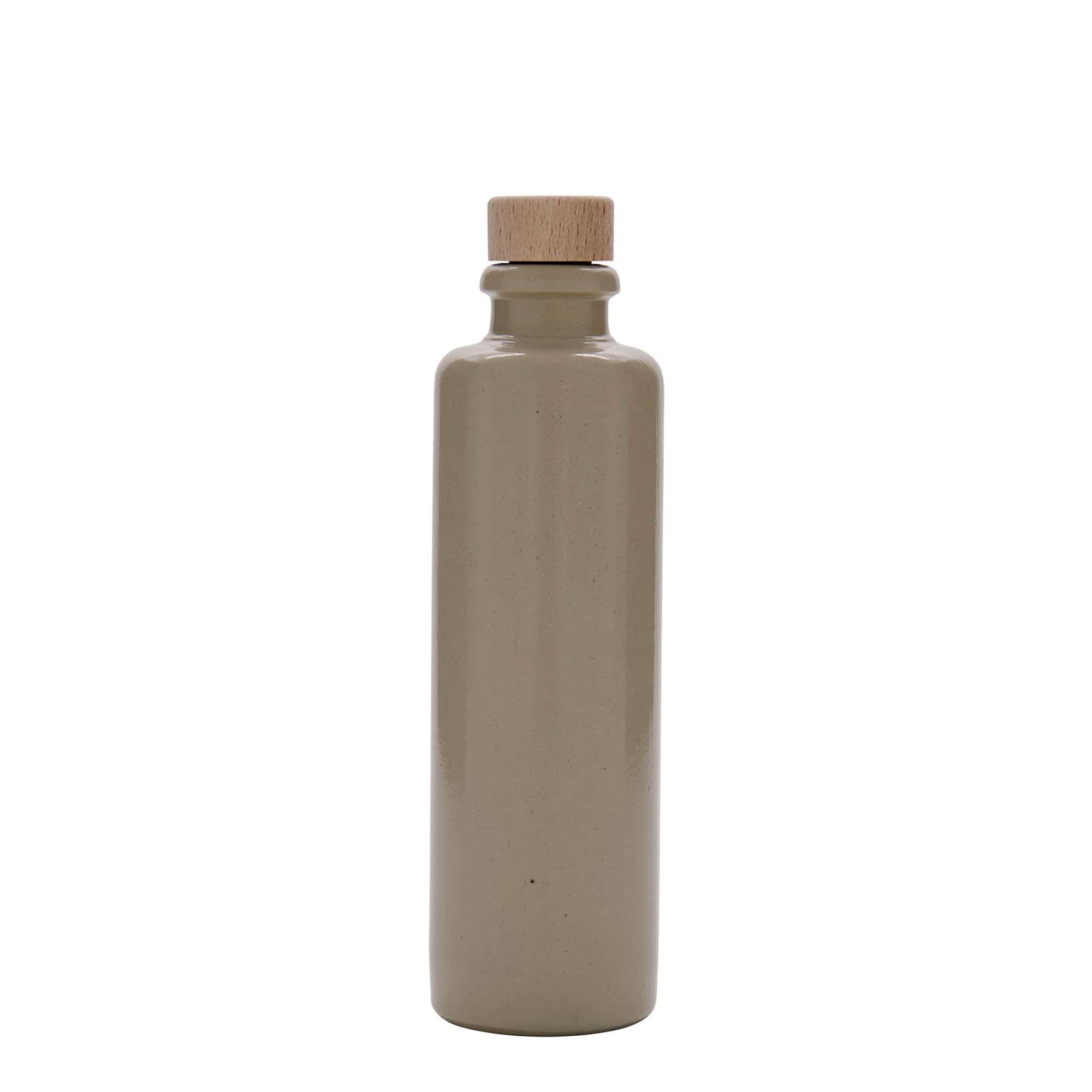 200 ml tonkrukke, stentøj, beige, åbning: kork