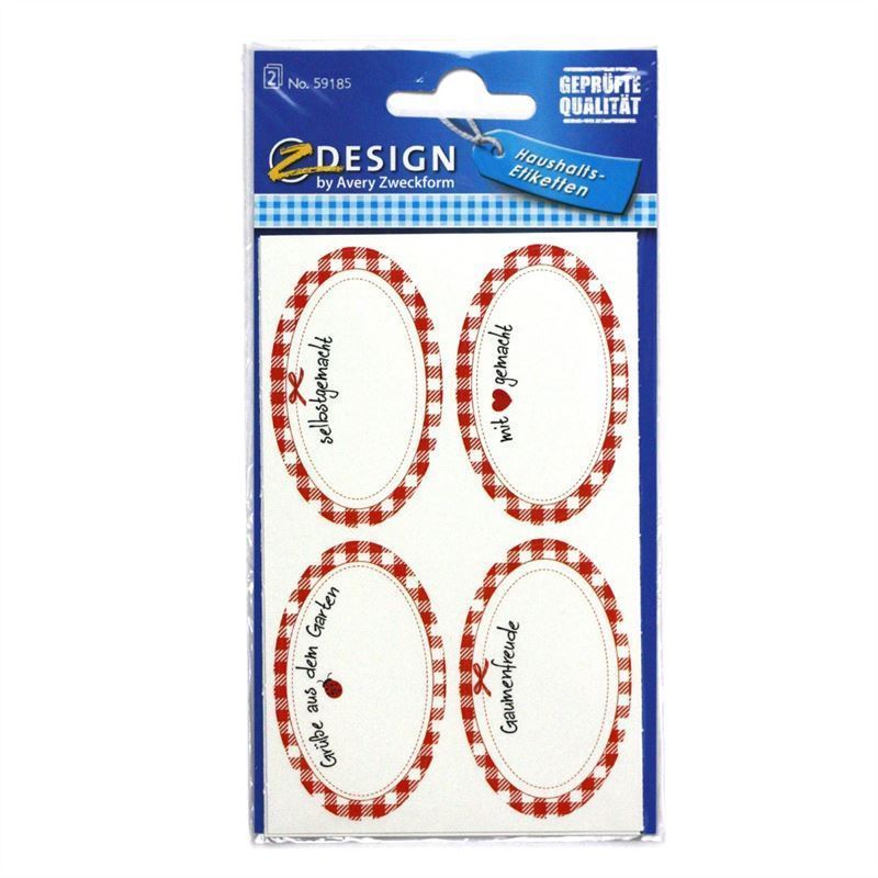 Zweckform etiketter 'Hjemmelavet', oval, papir, flerfarvet Zweckform etiketter 'Hjemmelavet', oval, papir, flerfarvet