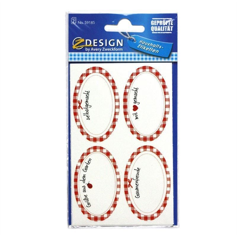 Zweckform etiketter 'Hjemmelavet', oval, papir, flerfarvet