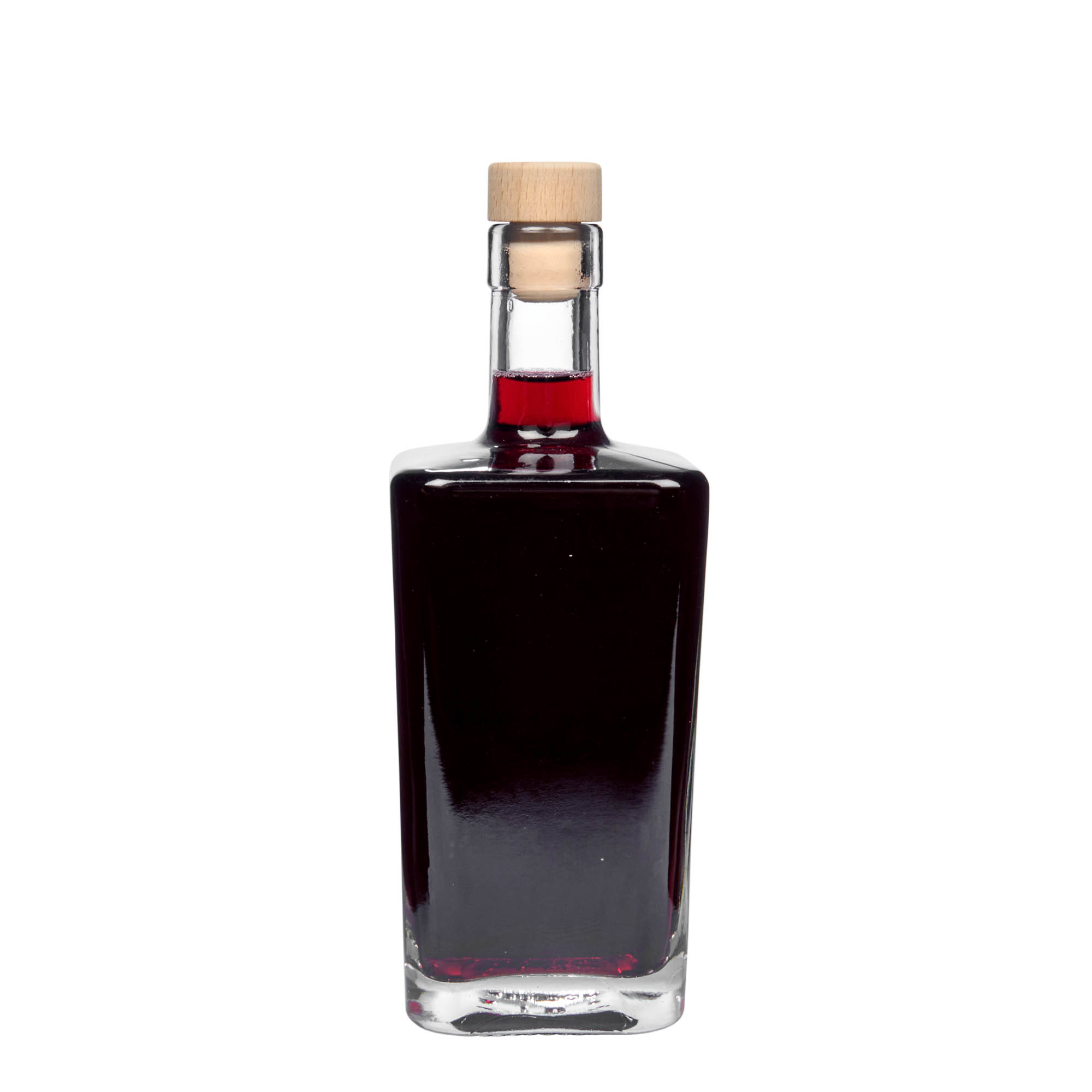 500 ml glasflaske »Noel«, firkantet, åbning: kork